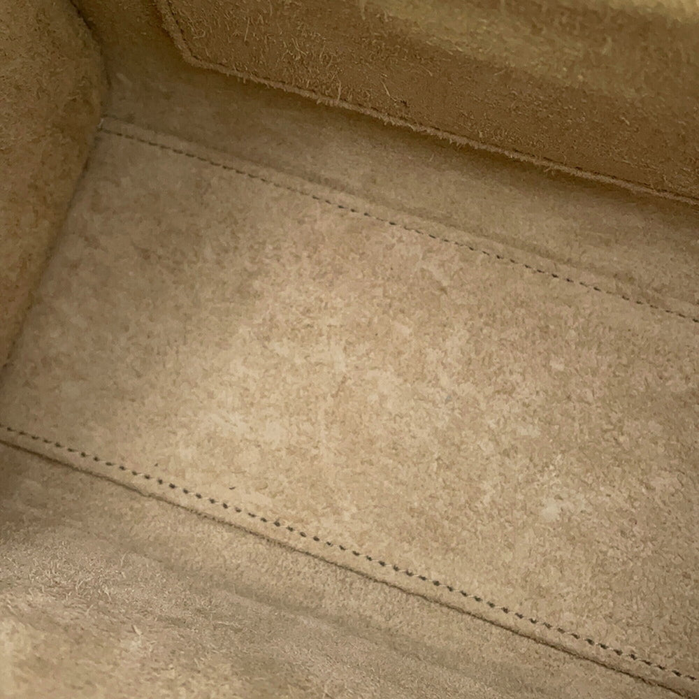 Celine handbag, Luggage Nano Shopper, leather, 189243, CELINE 2-way, beige — Like New