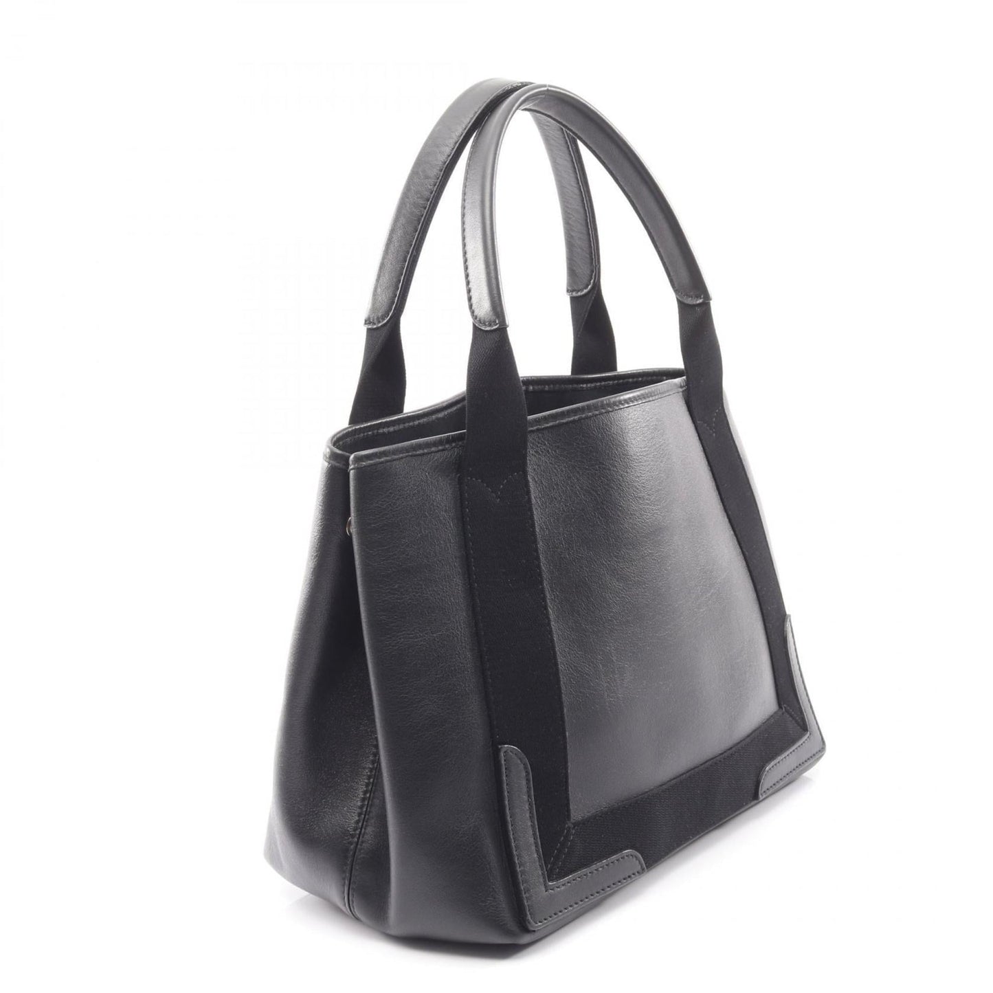 Balenciaga Navy Cabas S Tote Bag, Leather, Women's, Black, 339933