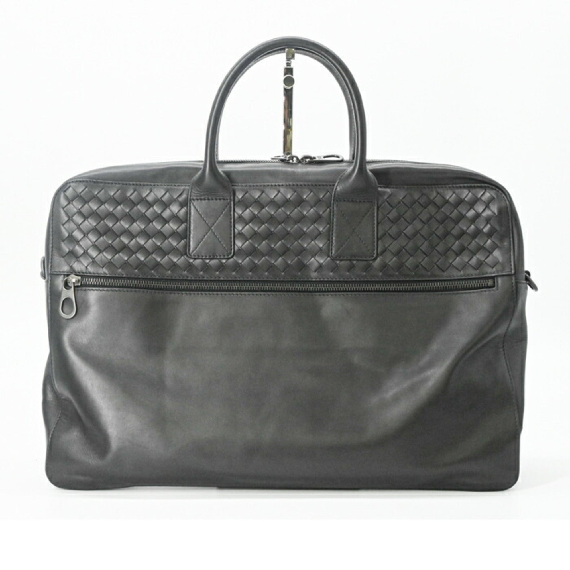 BOTTEGA VENETA Intrecciato Leather Shoulder Bag, Black, Men's, 405557 — New - Store Return
