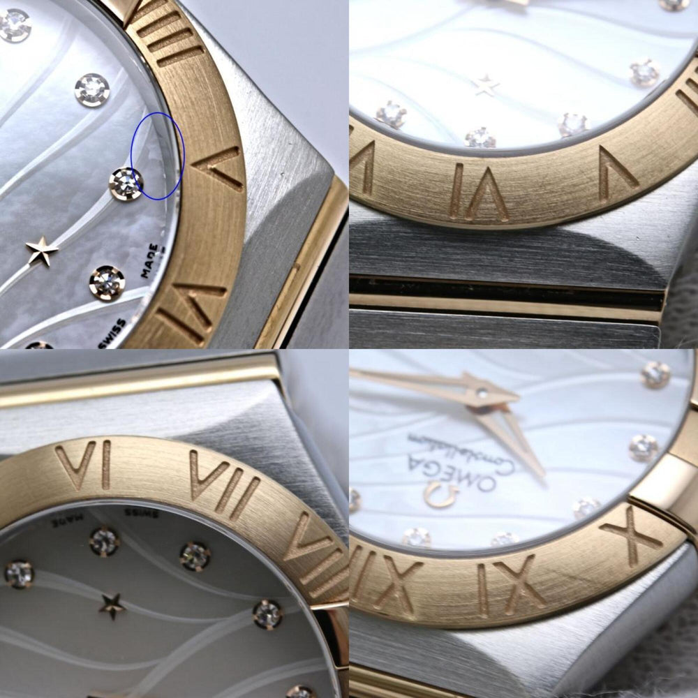 OMEGA Constellation Brushed 12P Diamond 123.20.27.60.55.006 Women's Watch SSx18KRG Rose Gold 40557 — Very Good
