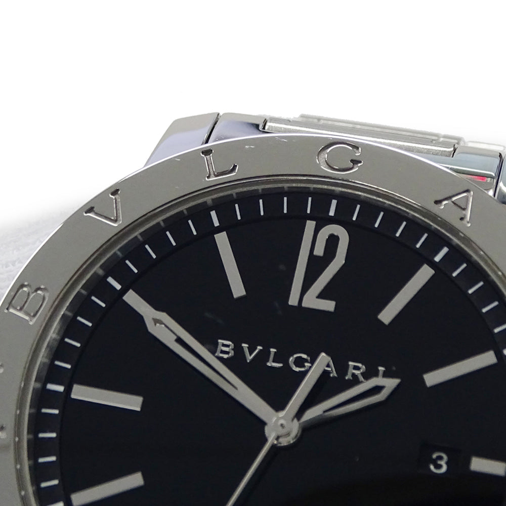 Bulgari BVLGARI Men's Watch, Brand: Date Automatic AT Stainless Steel SS BB41S Silver Black Open Caseback — Good