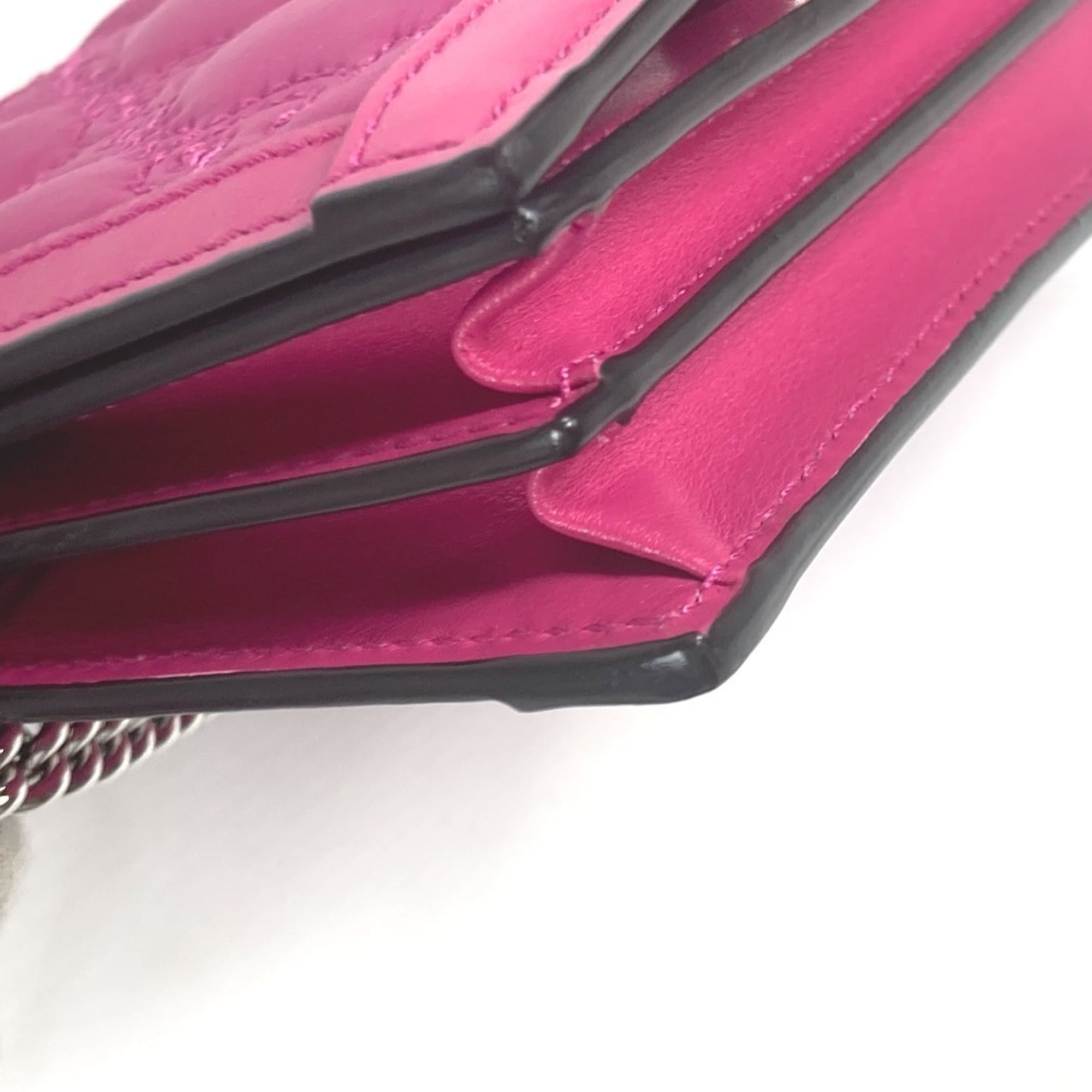 GUCCI 723777 GG Matelasse Quilted Pochette Shoulder Bag Leather Nylon Women's Pink G-240825-25 — New - Store Return