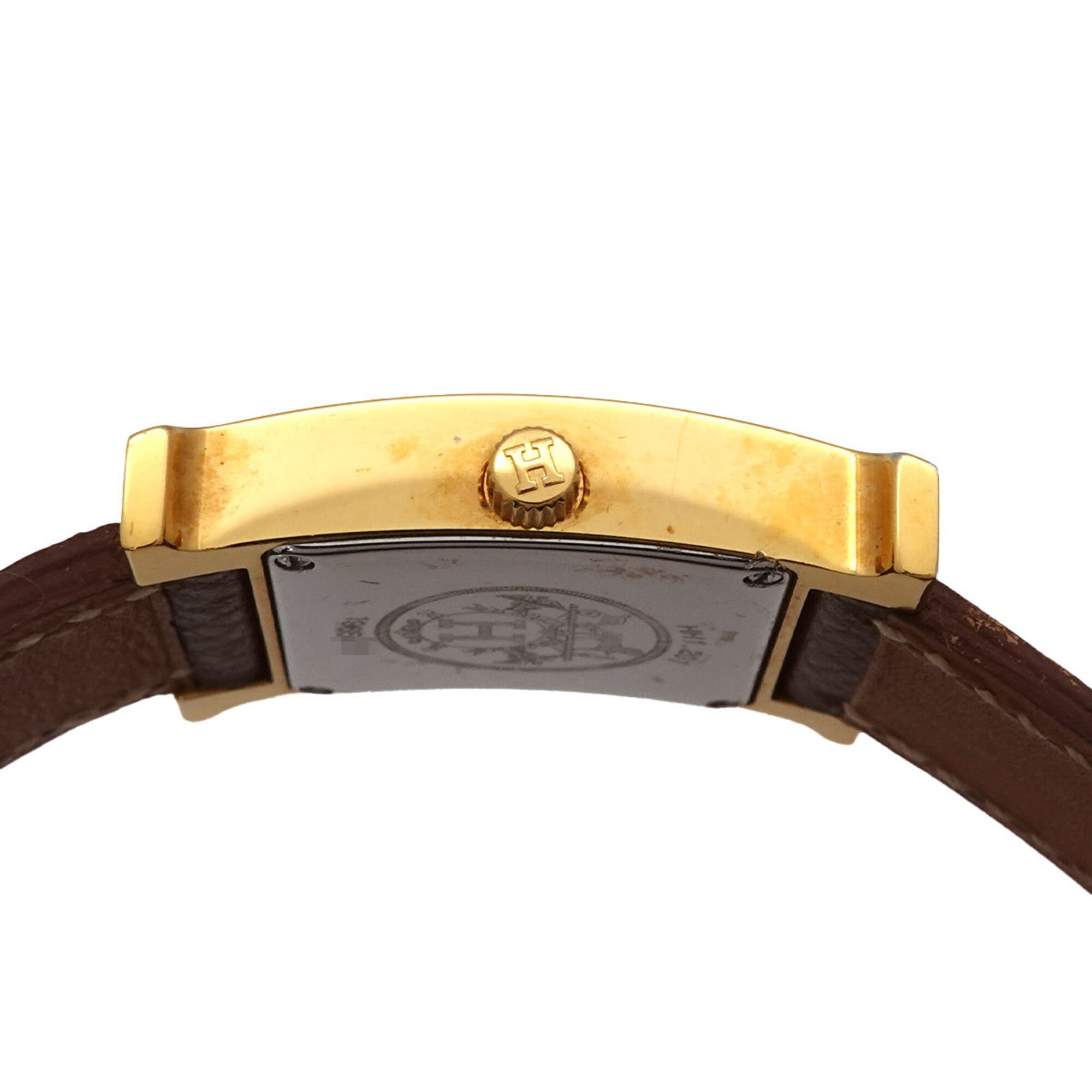 Hermes H-Watch HH1 201 Women's Watch White Brown Quartz H — Very Good