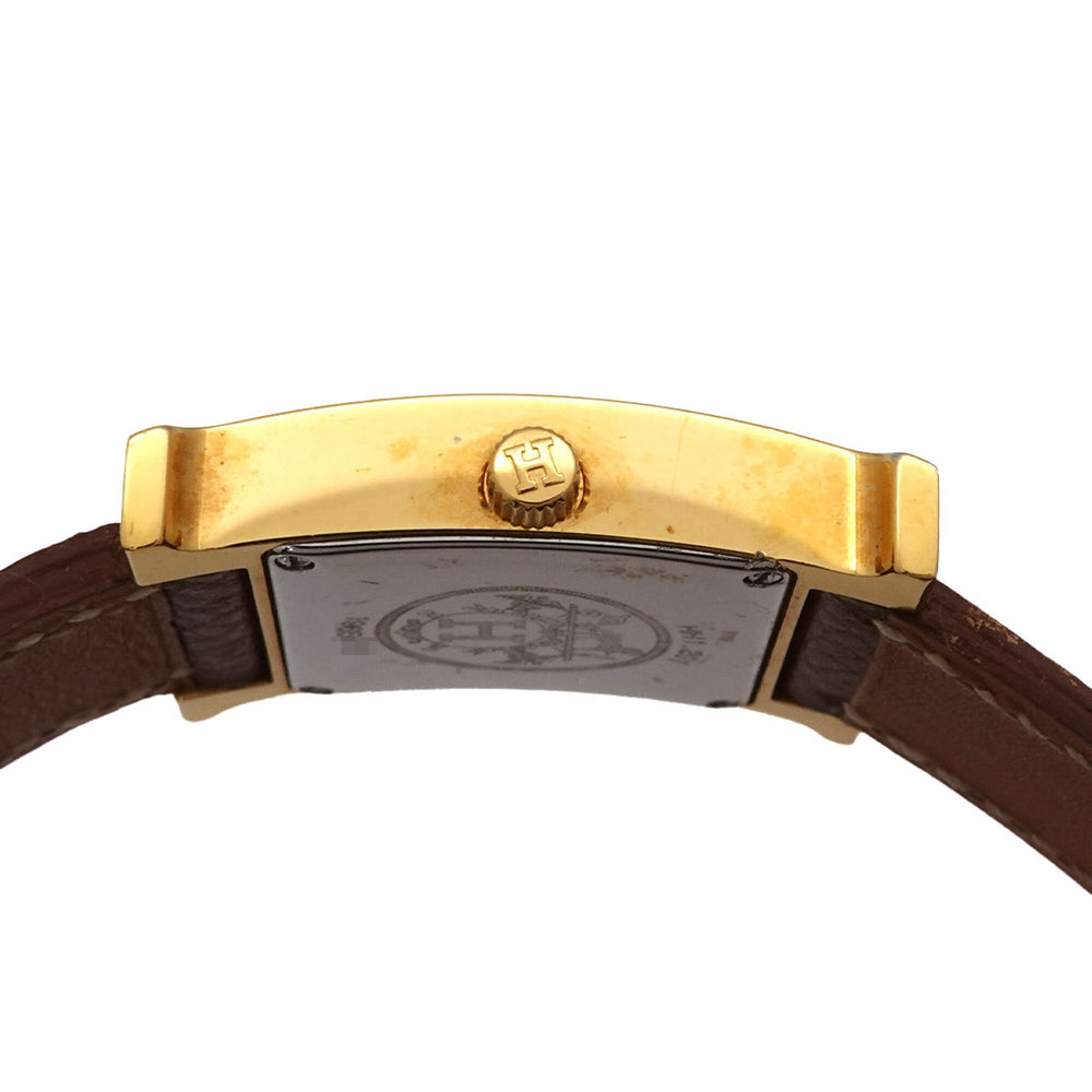 Hermes H-Watch HH1 201 Women's Watch White Brown Quartz H — Very Good