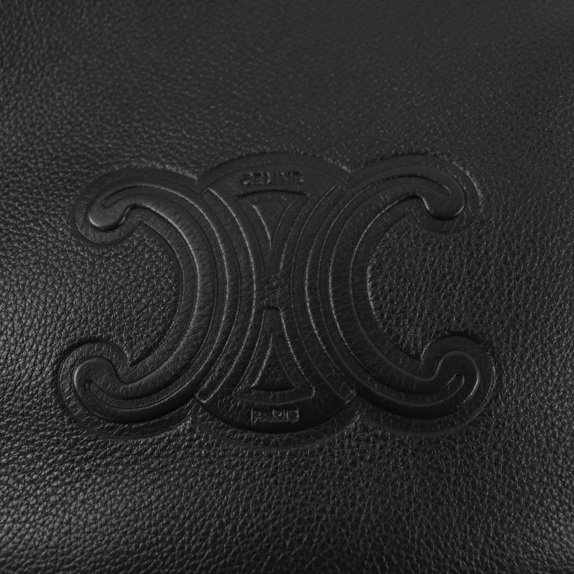 CELINE 11725 Cuir Triomphe Eloise Small Leather 2-Way Handbag/Shoulder Bag, Black, with Dust Made in Italy, Women's — Like New