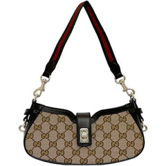 Gucci Moonside Shoulder Bag f-24565 Beige Brown GG Canvas Sherry 786015 Unused Leather 525040 GUCCI Women's — Like New