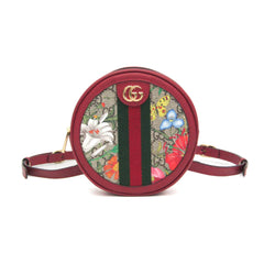 Gucci Ophidia GG Flora 598661 Women's Coated Canvas,Leather Backpack Beige,Red Color — Like New