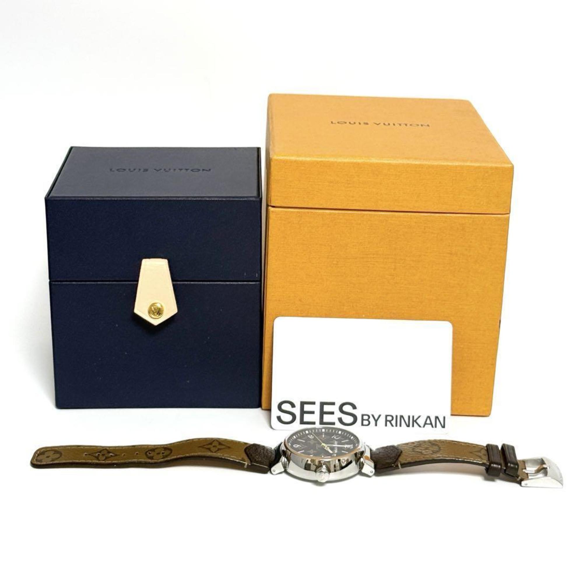 Louis Vuitton Men's Tambour Monogram Watch 39mm — Very Good