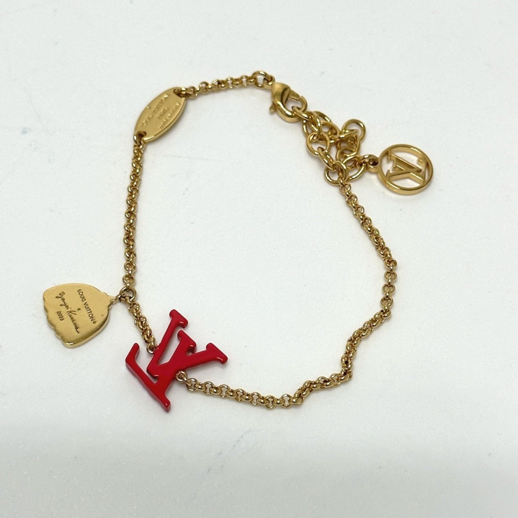 LOUIS VUITTON M0970A LV×YK Yayoi Kusama Collaboration Bracelet LV Iconic Infinity Dot Metal Women's Red — New - Store Return
