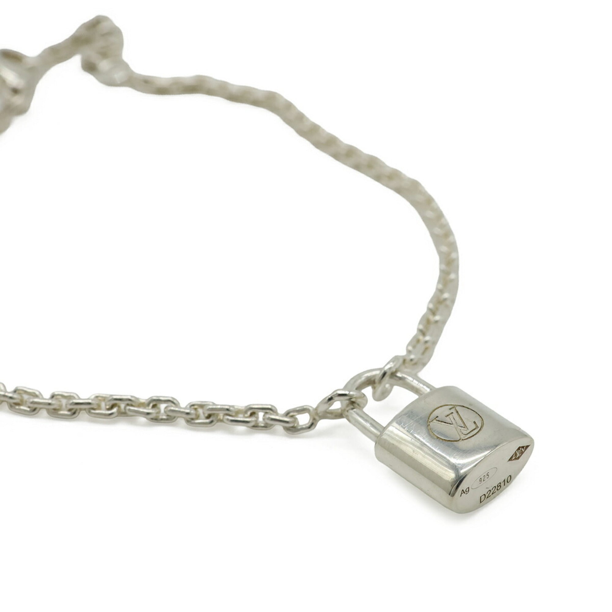 LOUIS VUITTON Louis Vuitton Bracelet Silver Lockit Padlock Cadena Ag925 SV925 Q95450 — Like New