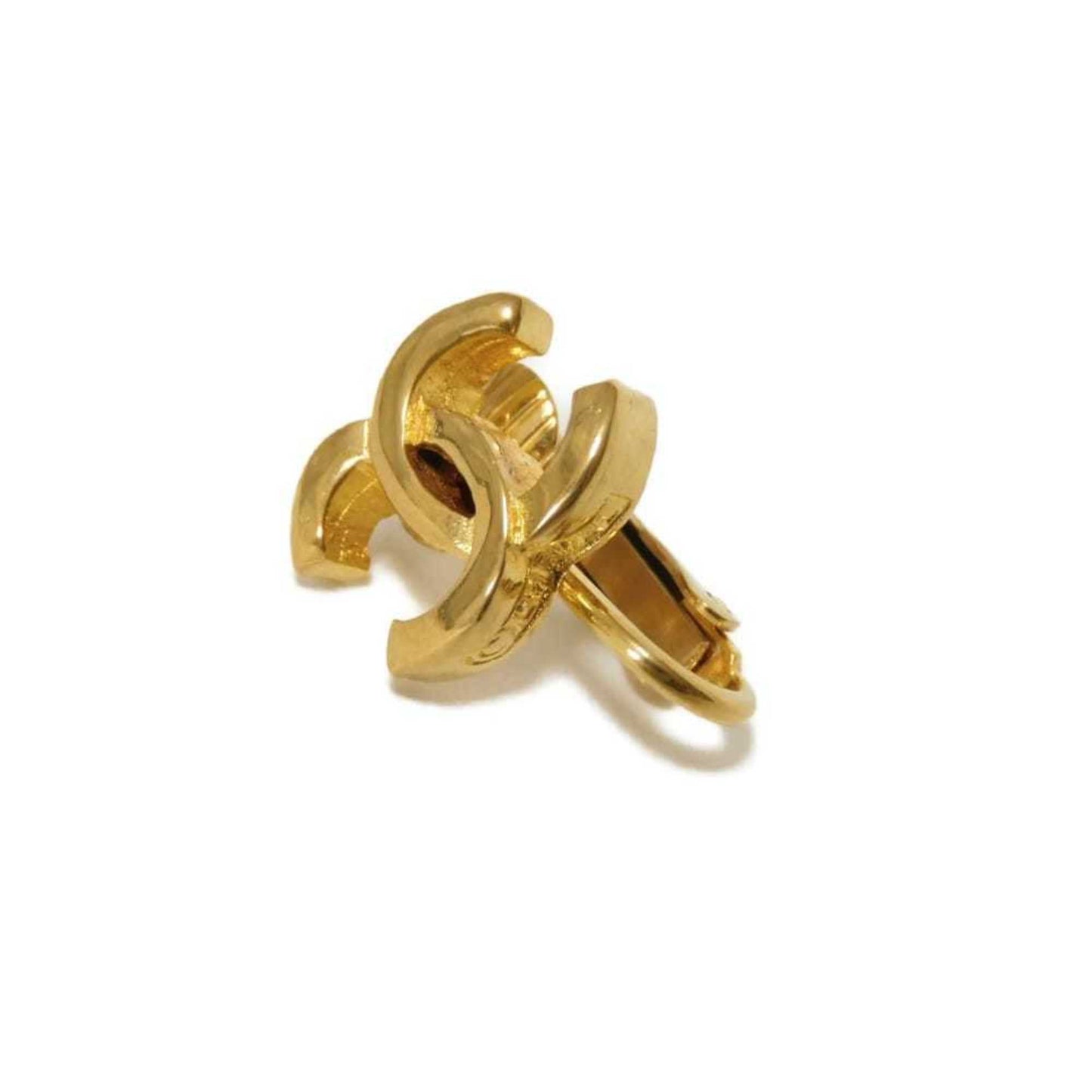 CHANEL Coco Mark Earrings, GP Clip-on, 233, Single Ear, CC Mark, Plated Gold, Women's