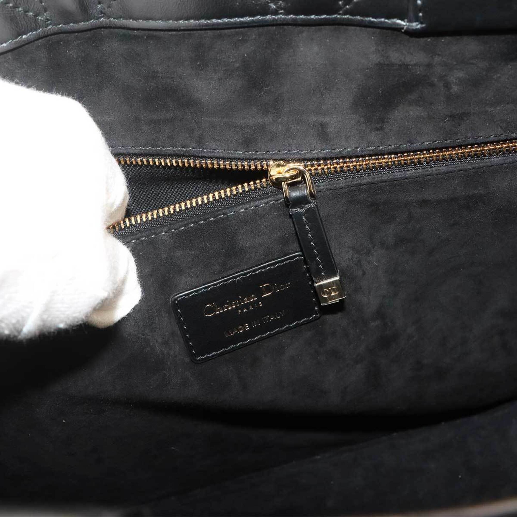Christian Dior Book Tote Bag Medium - Macro Cannage 2-way Shoulder Handbag Leather Black M1324OWHP — Like New