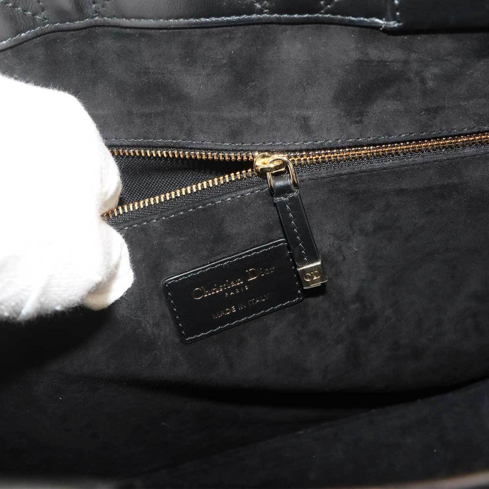 Christian Dior Book Tote Bag Medium - Macro Cannage 2-way Shoulder Handbag Leather Black M1324OWHP — Like New
