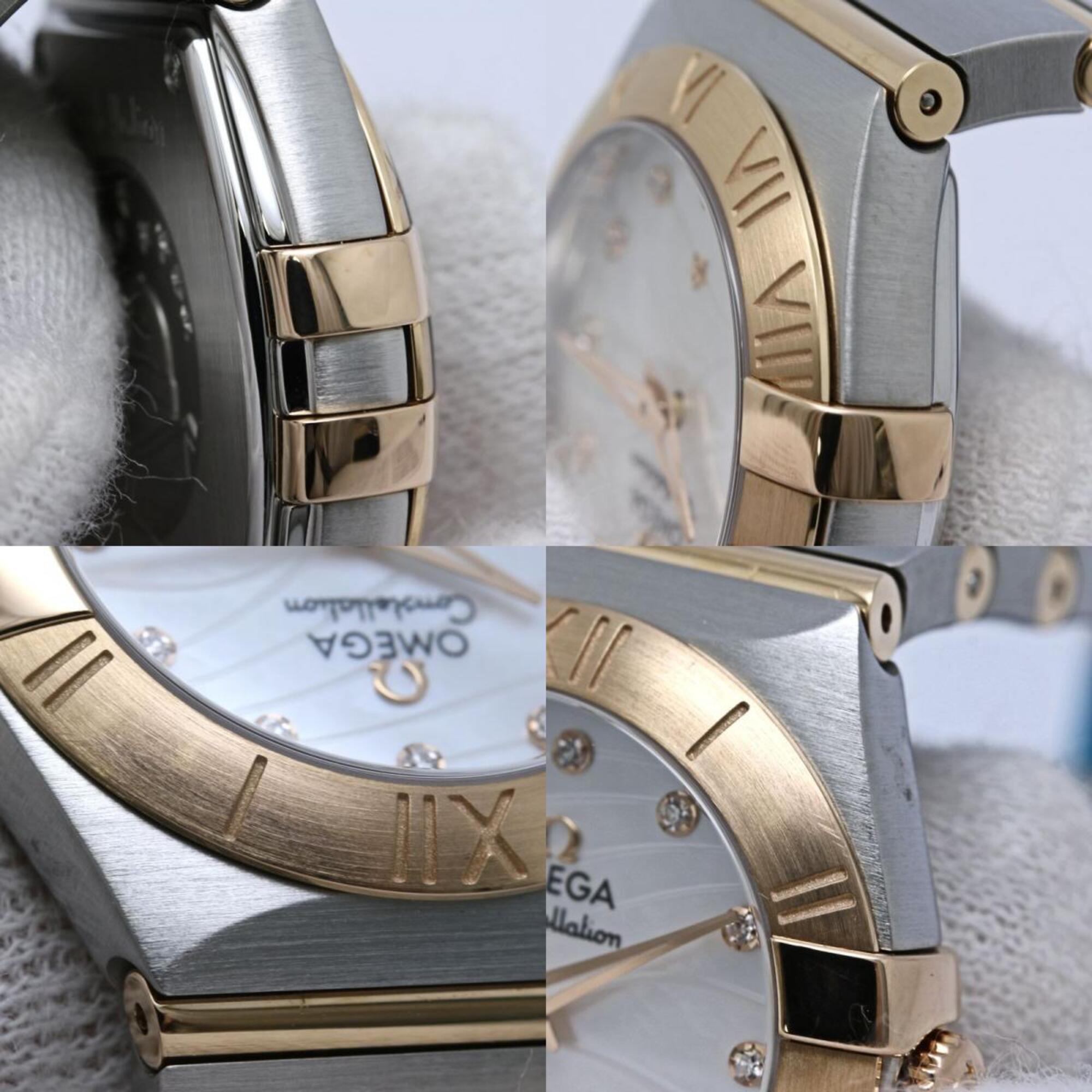 OMEGA Constellation Brushed 12P Diamond 123.20.27.60.55.006 Women's Watch SSx18KRG Rose Gold 40557 — Very Good