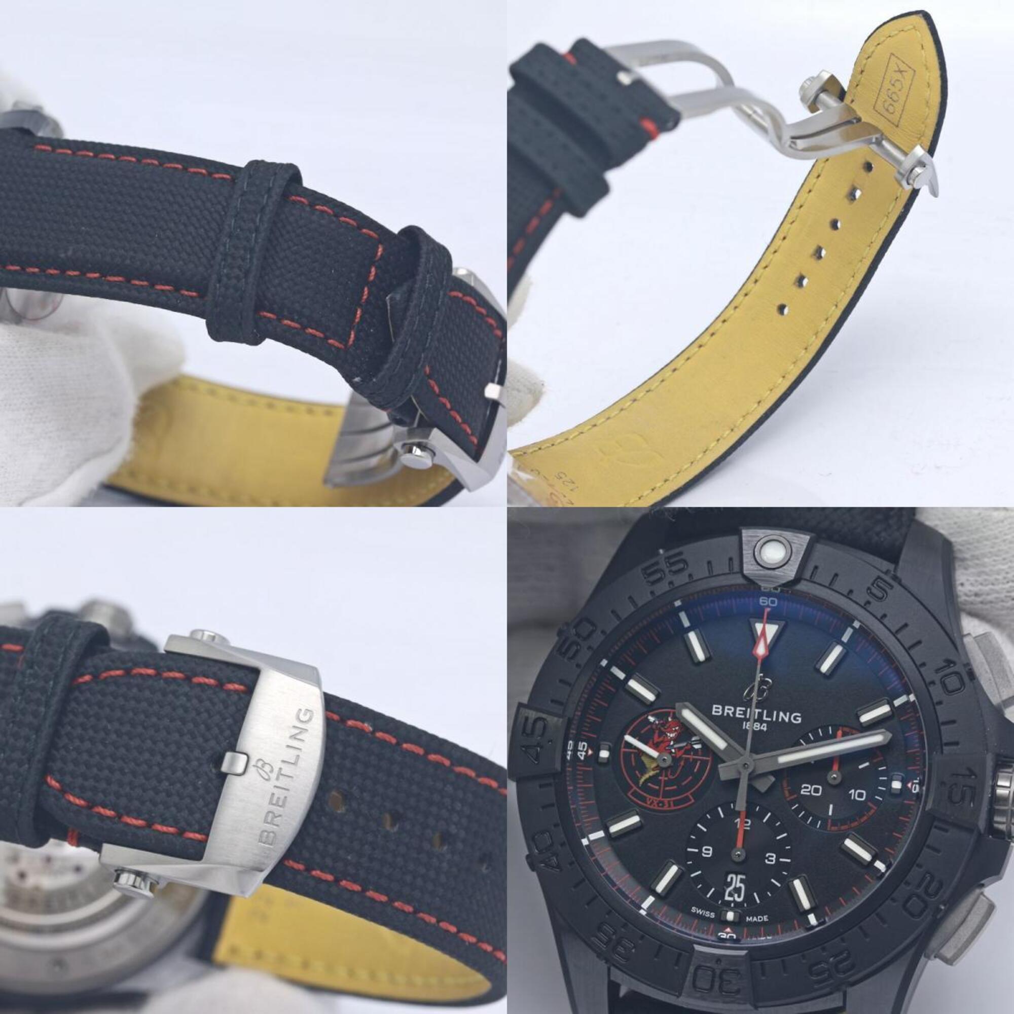 BREITLING Avenger B01 SB01473A1B1X1 SB0147 Chronograph 44 Night Mission Dust Devils Men's Watch Ceramic x Cowhide Leather 40375 — Very Good