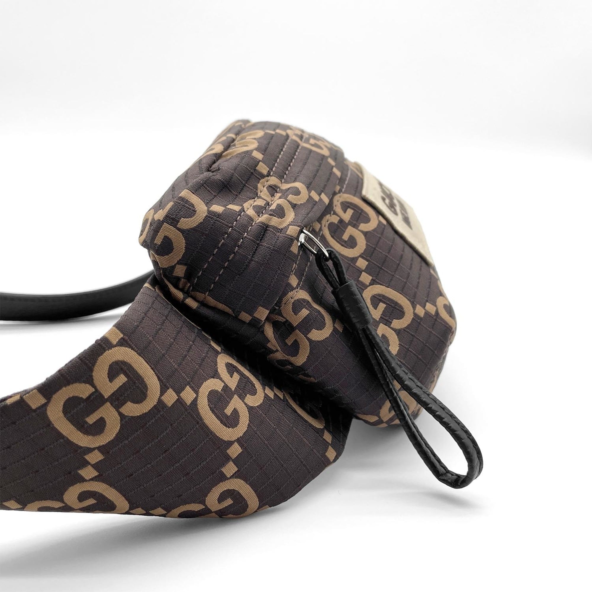 GUCCI GG Jacquard Ripstop Waist Bag Belt 767934 Nylon Brown Men's Women's — Like New