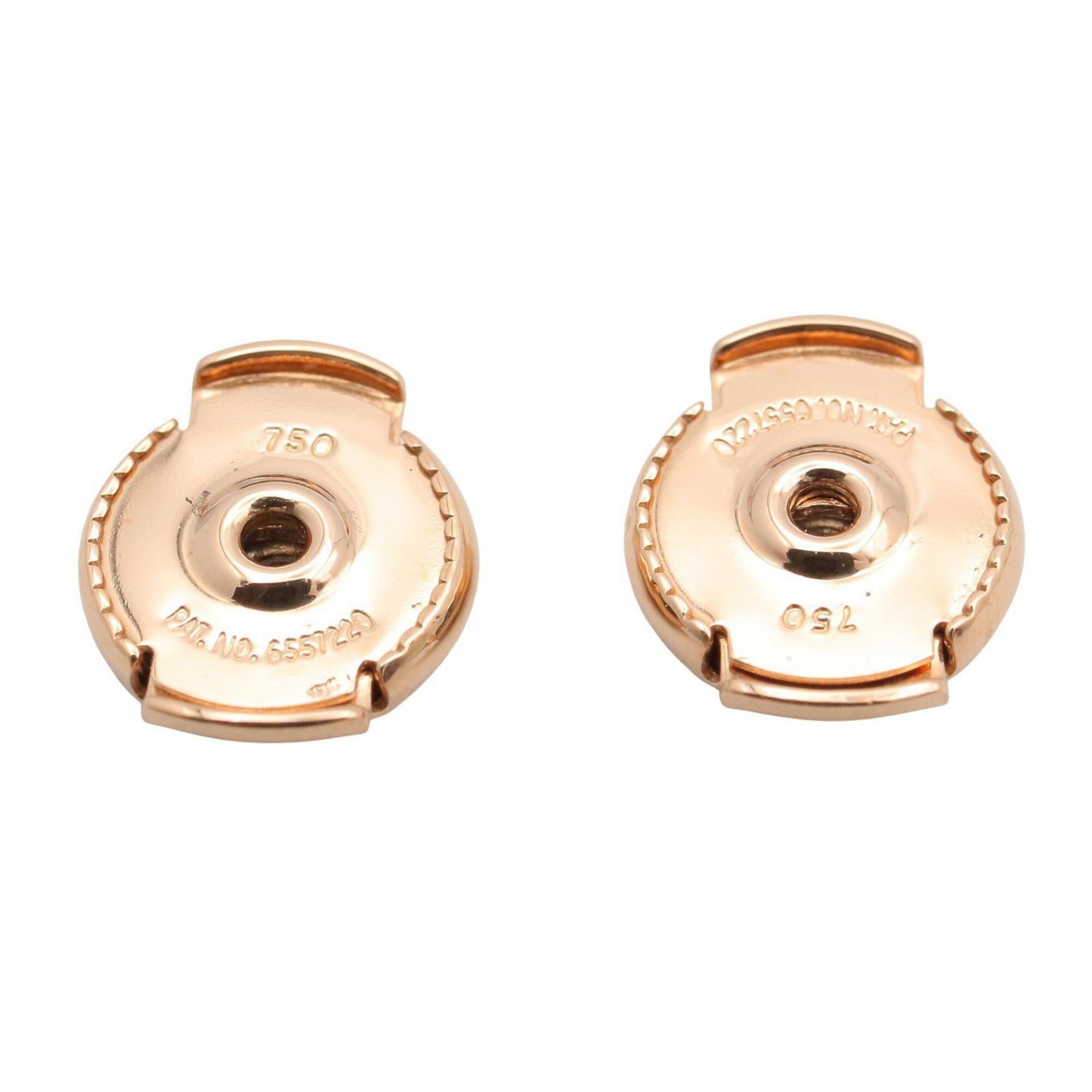 Hermes Ex-Libris TPM Earrings, 18KPG (Pink Gold), Women's Jewelry, Gold Tone — Like New