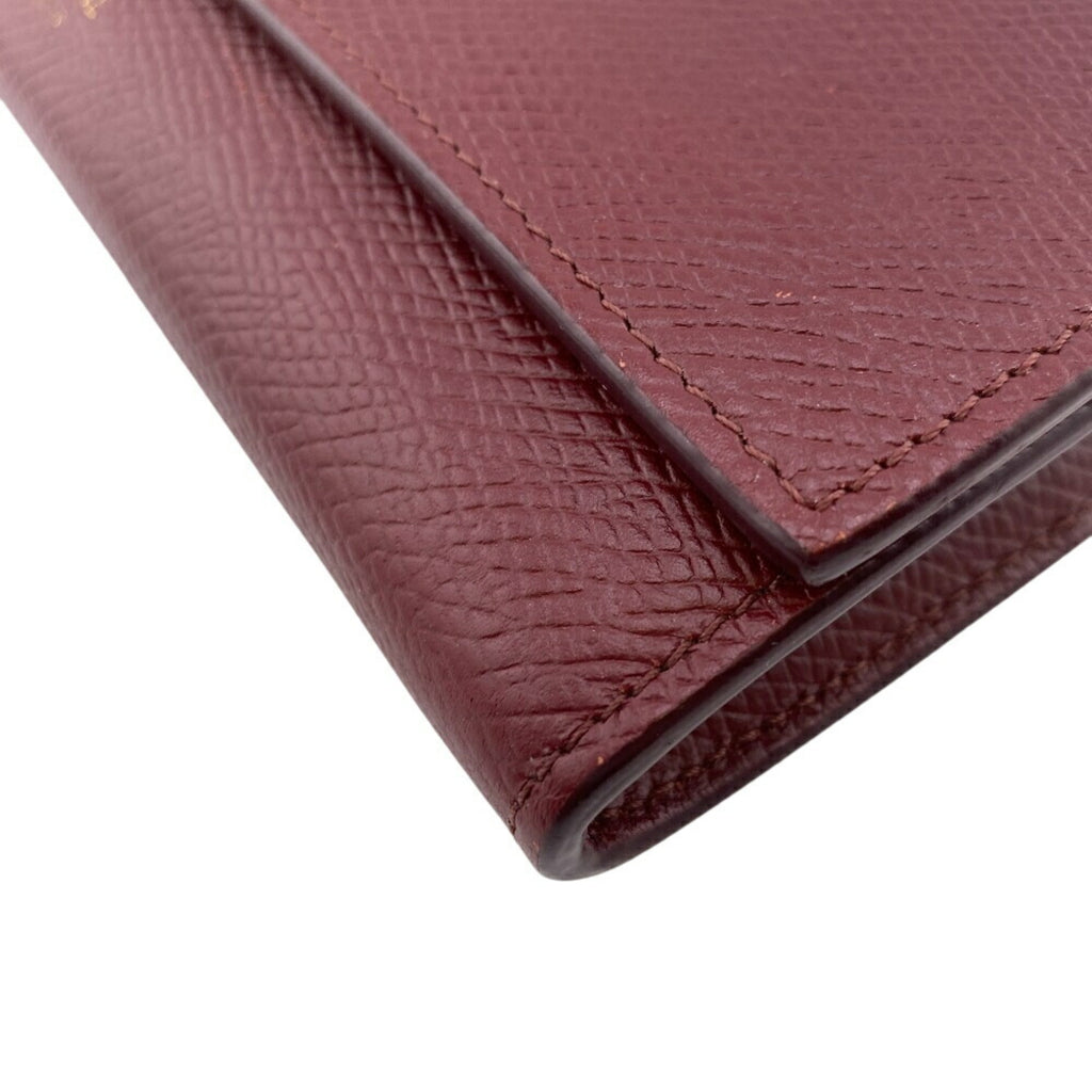 CELINE 10B563 BEL LARGE FLAP WALLET Long wallet Wine red Women's