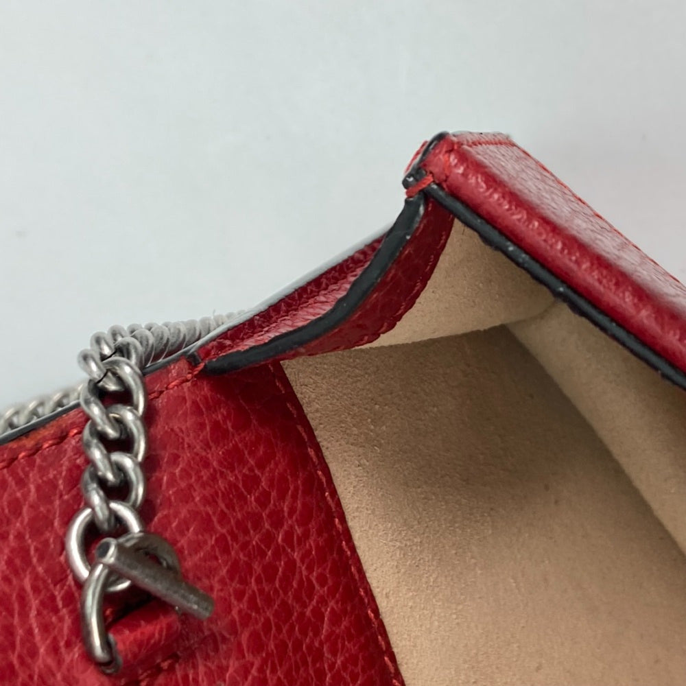 Gucci 476432 2WAY Bag Pouch Clutch Bag Chain Crossbody Shoulder Bag Red — Like New