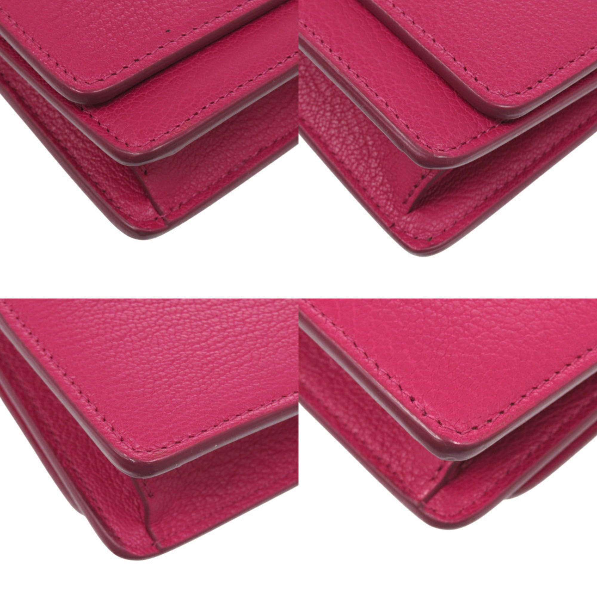 Balenciaga Pandora Chain Wallet Leather Magenta Long 1049 BALENCIAGA