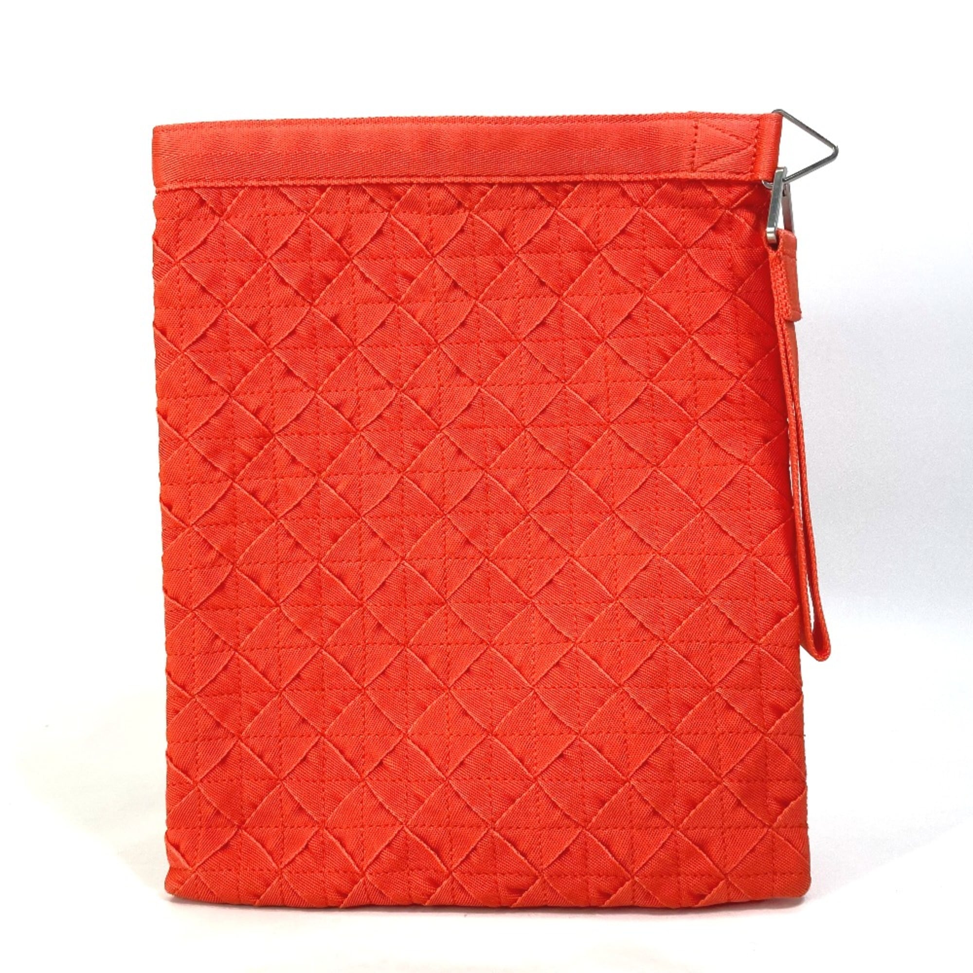 BOTTEGA VENETA 667060 Intrecciato Bag pouch with strap Clutch bag Orange — Like New