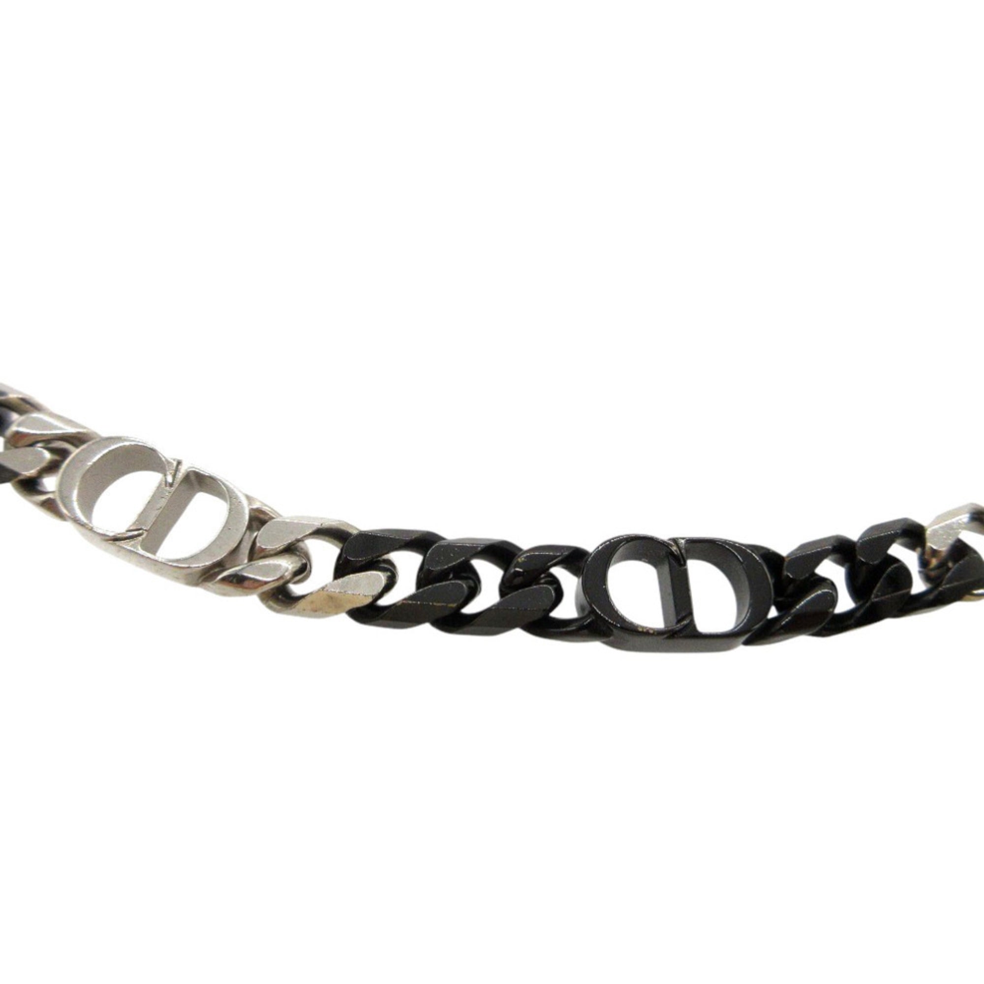 Christian Dior Excellent condition Dior CD ICON chain link bicolor necklace in brass, black and silver, 1717