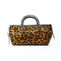 Prada pony leopard print handbag in brown