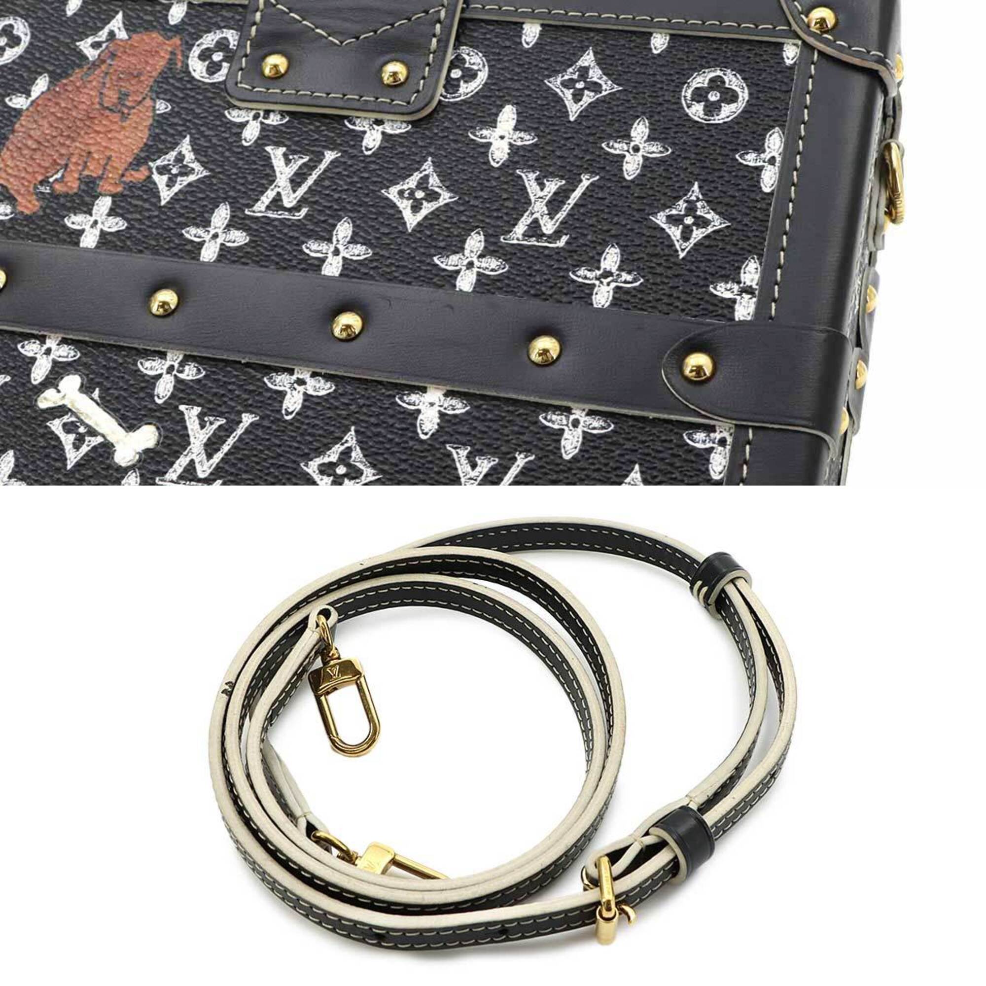 Louis Vuitton Monogram Catgram Petite Malle Shoulder Handbag, Black M44437 — Like New