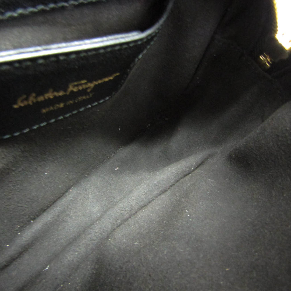 Salvatore Ferragamo Vara AU-21 H498 Women's Leather Shoulder Bag Black — Like New