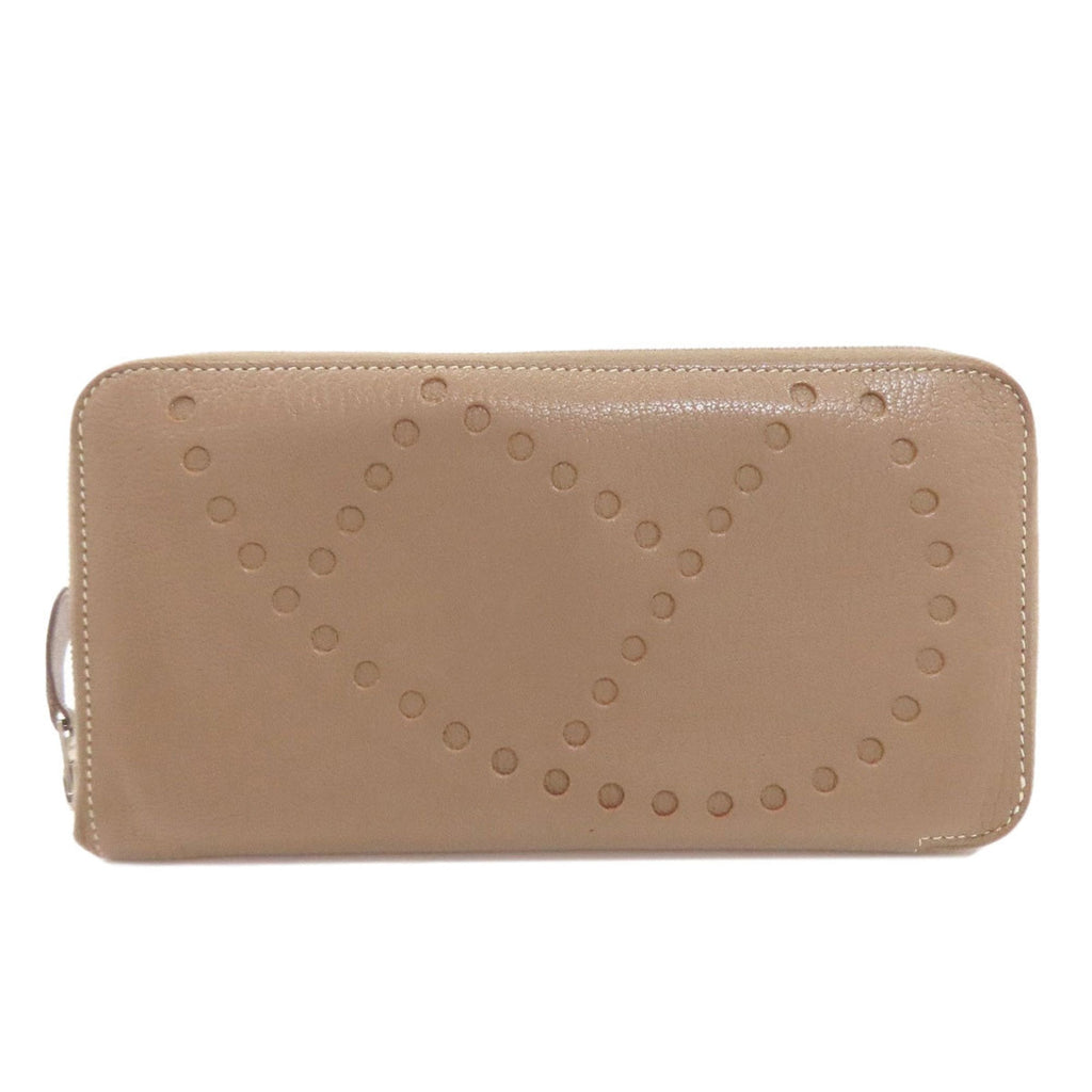 Hermes Evelyn Azap Long Etoupe Silver Hardware Wallet Chevre Women's HERMES