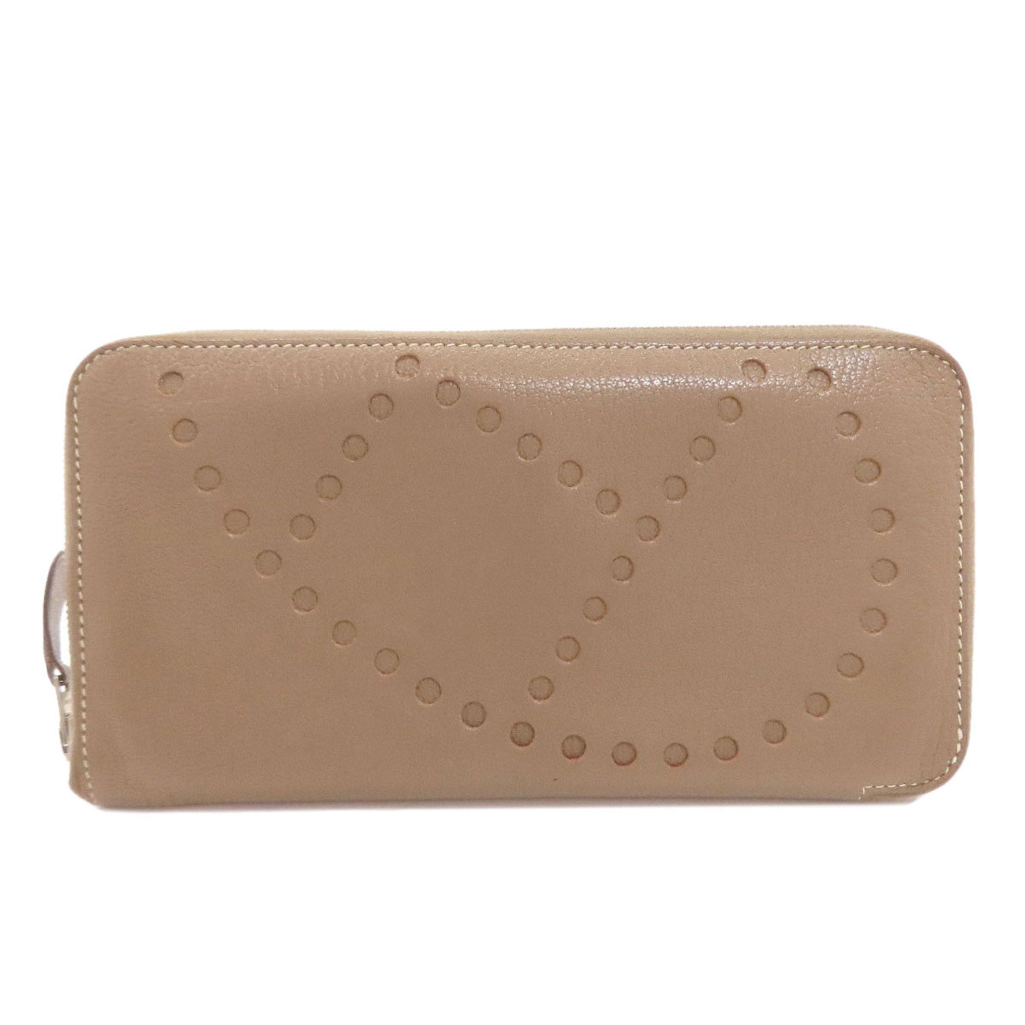 Hermes Evelyn Azap Long Etoupe Silver Hardware Wallet Chevre Women's HERMES