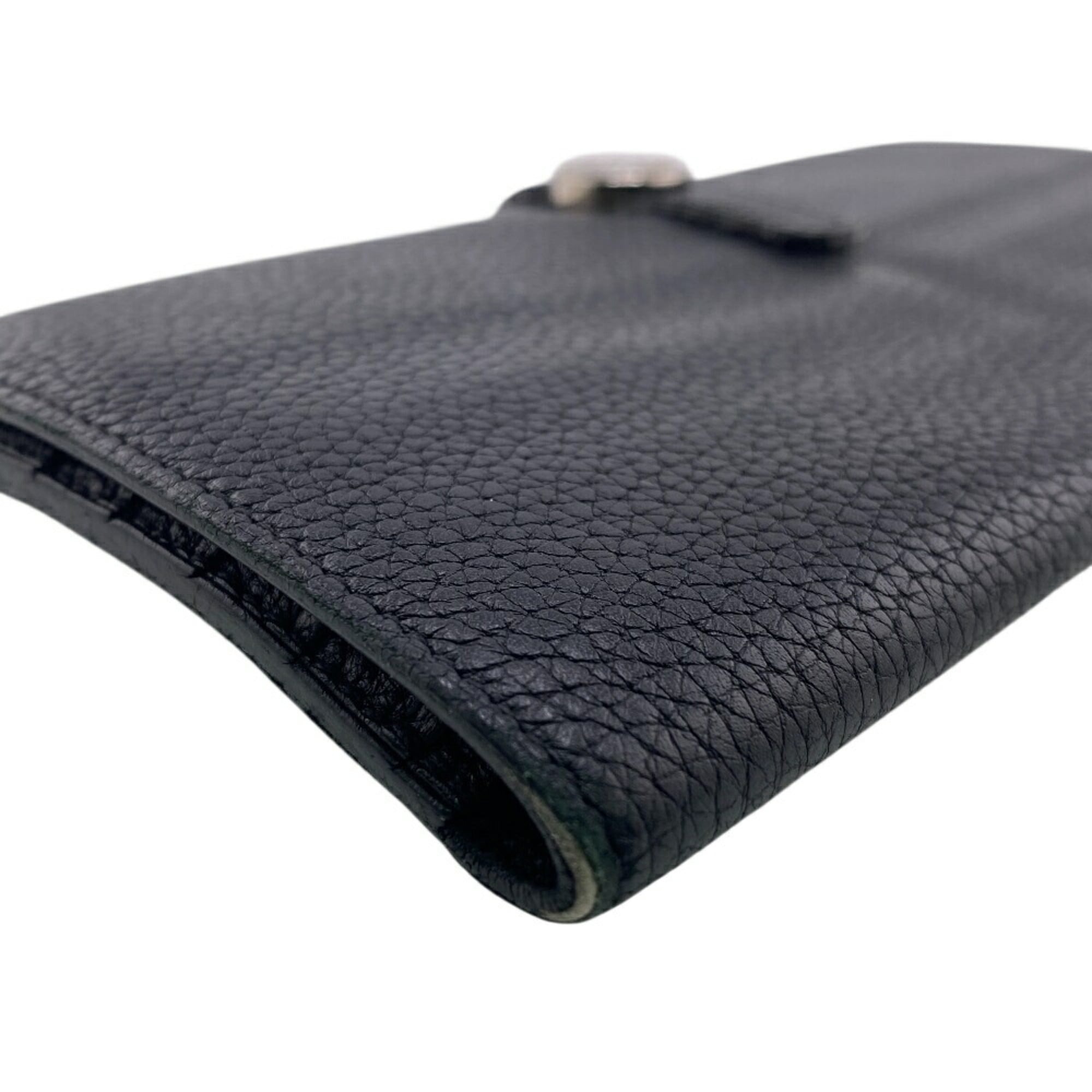 HERMES Dogon Long Wallet Black Men's