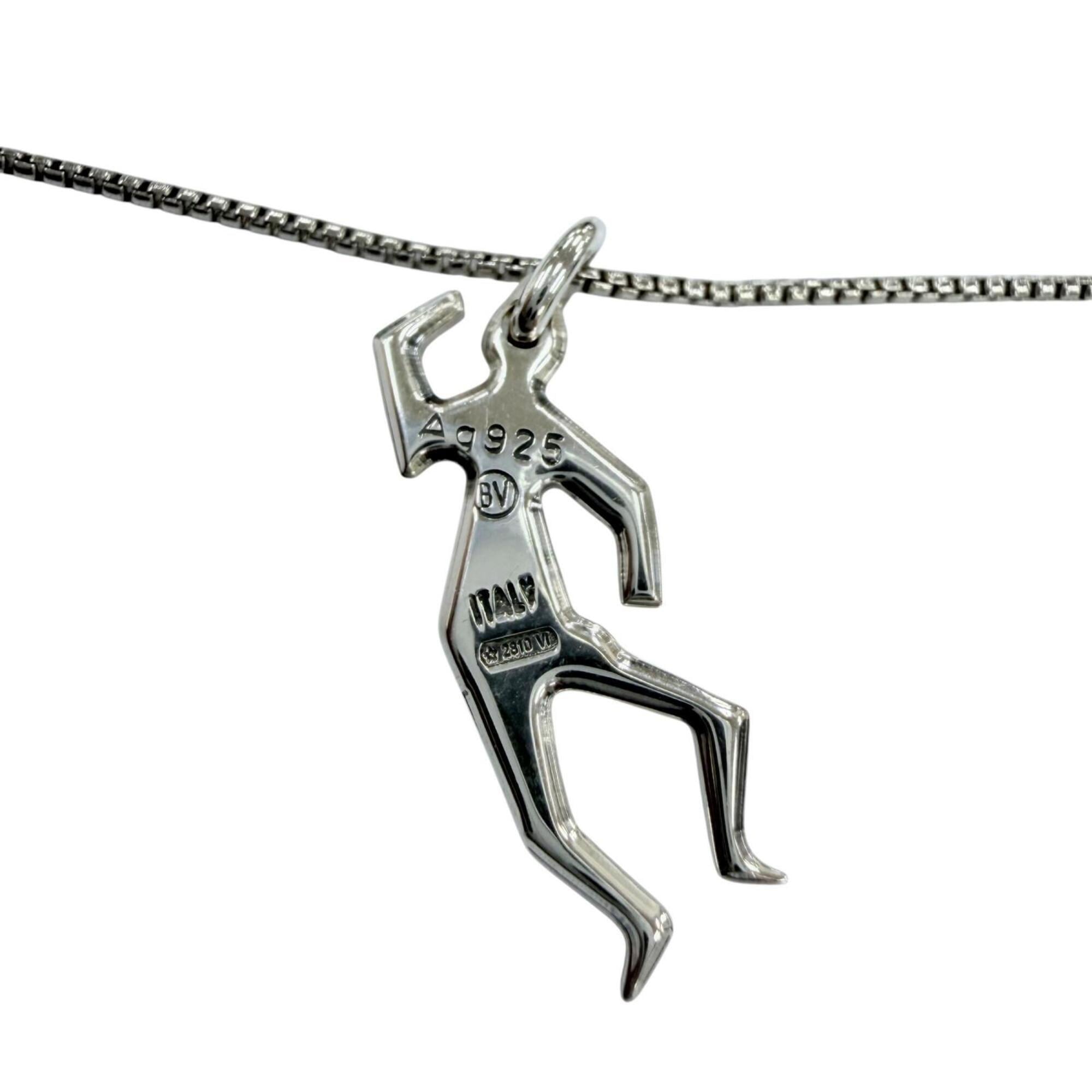 BOTTEGA VENETA AG925 Long Necklace, Silver, Made in Italy, Weight 17.1g, Women's, Comes with Box and Dust Bag — Like New