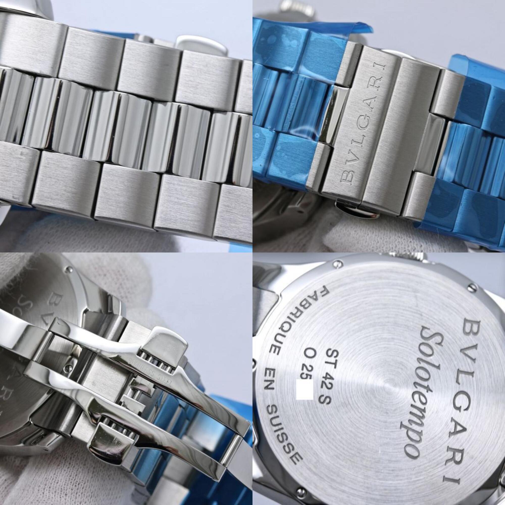 BVLGARI Solotempo ST42BSS ST42S Men's Watch Stainless Steel 40542 — Very Good