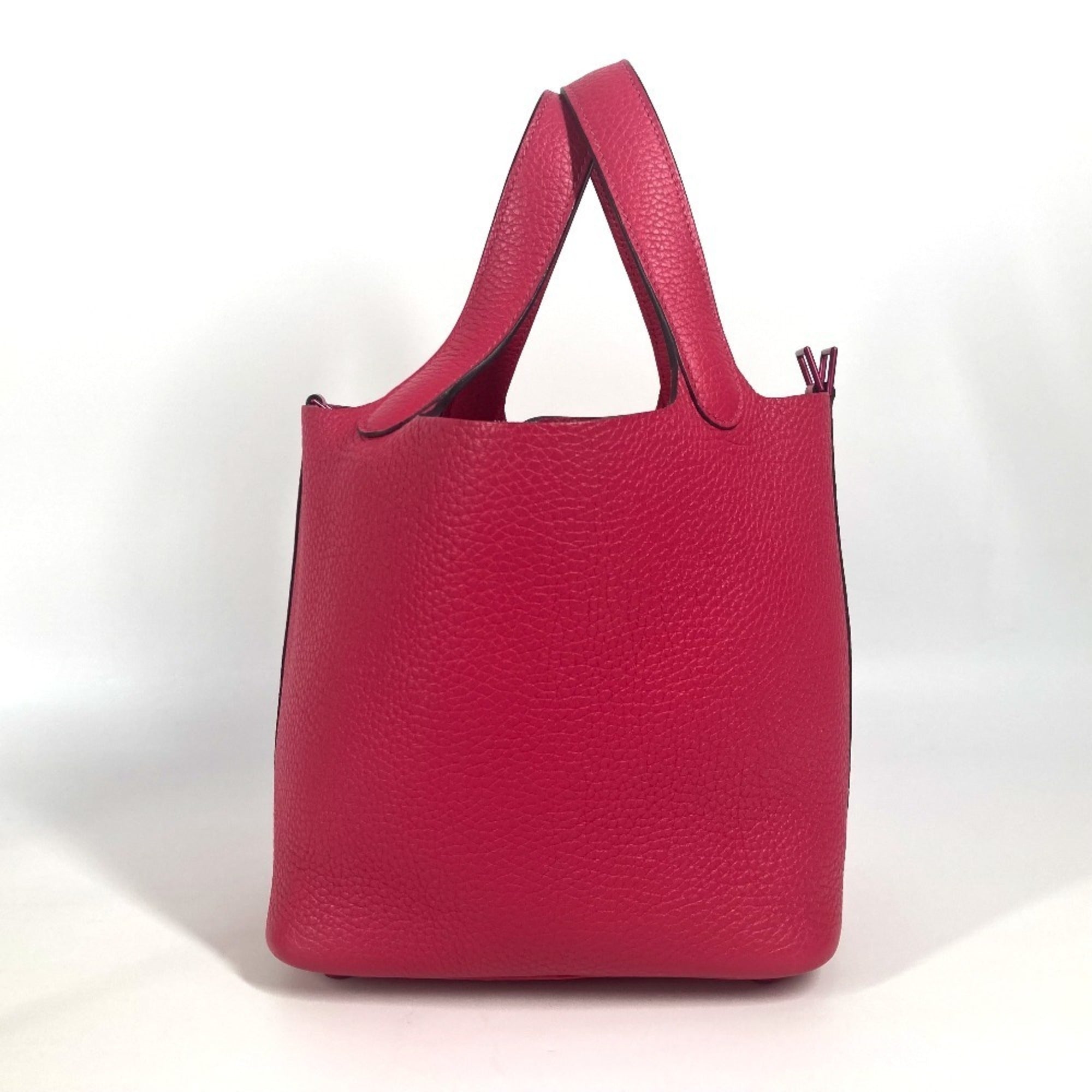 HERMES All Pink Picotin Lock PM 18, Monochrome, PM, Handbag, Taurillon Clemence Leather, Women's, Rose Mexico — Like New