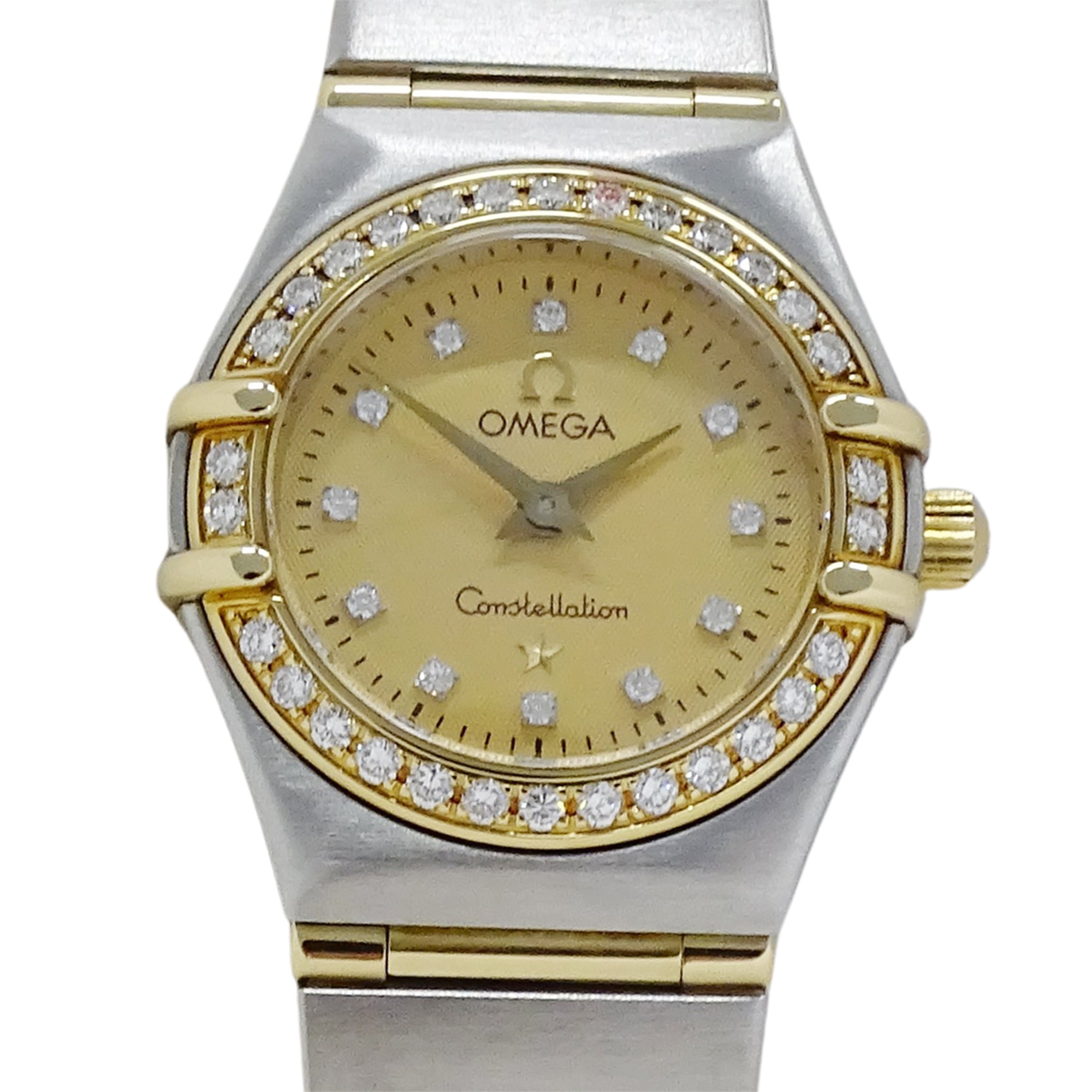 Omega Constellation Mini 1267.15 Women's Watch, Brand Name, Diamond, Quartz, Stainless Steel (SS), Gold (YG) Combination, Full Bar — Good