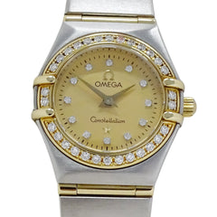 Omega Constellation Mini 1267.15 Women's Watch, Brand Name, Diamond, Quartz, Stainless Steel (SS), Gold (YG) Combination, Full Bar — Good