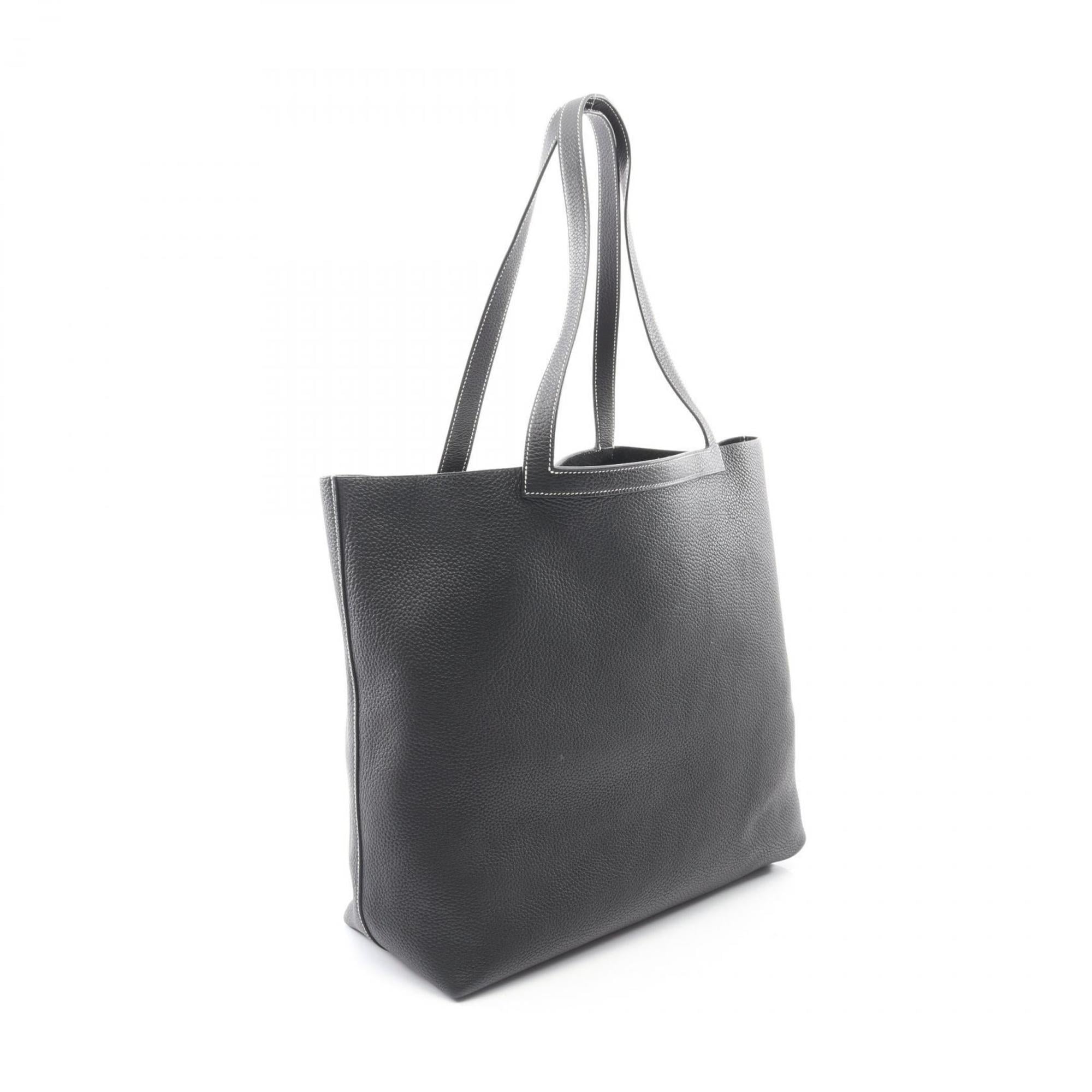 Hermes Hermès Cabas Serie 46 Tote Bag, Handbag, Taurillon Clemence Leather, Women's, Black