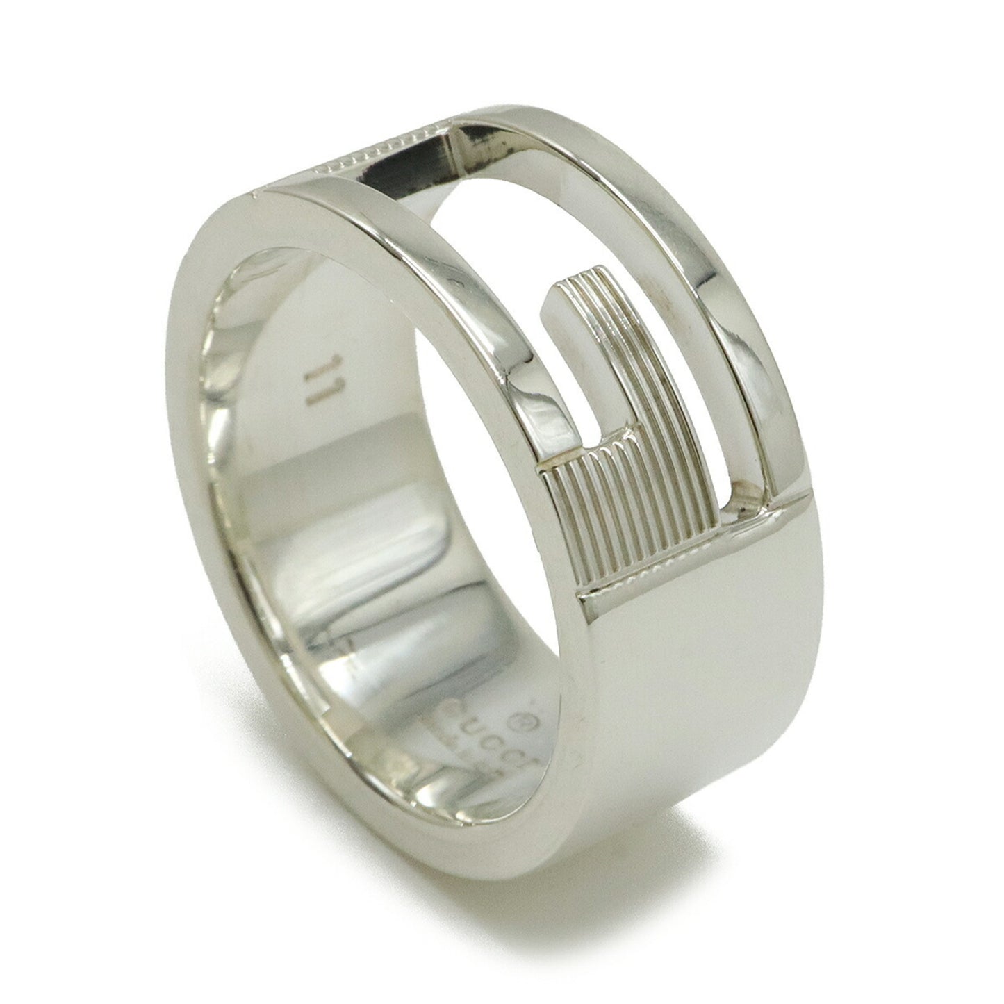 GUCCI Branded G Ring, Silver (Ag925, SV925), #11, Japanese Size (Approx. 10.5)