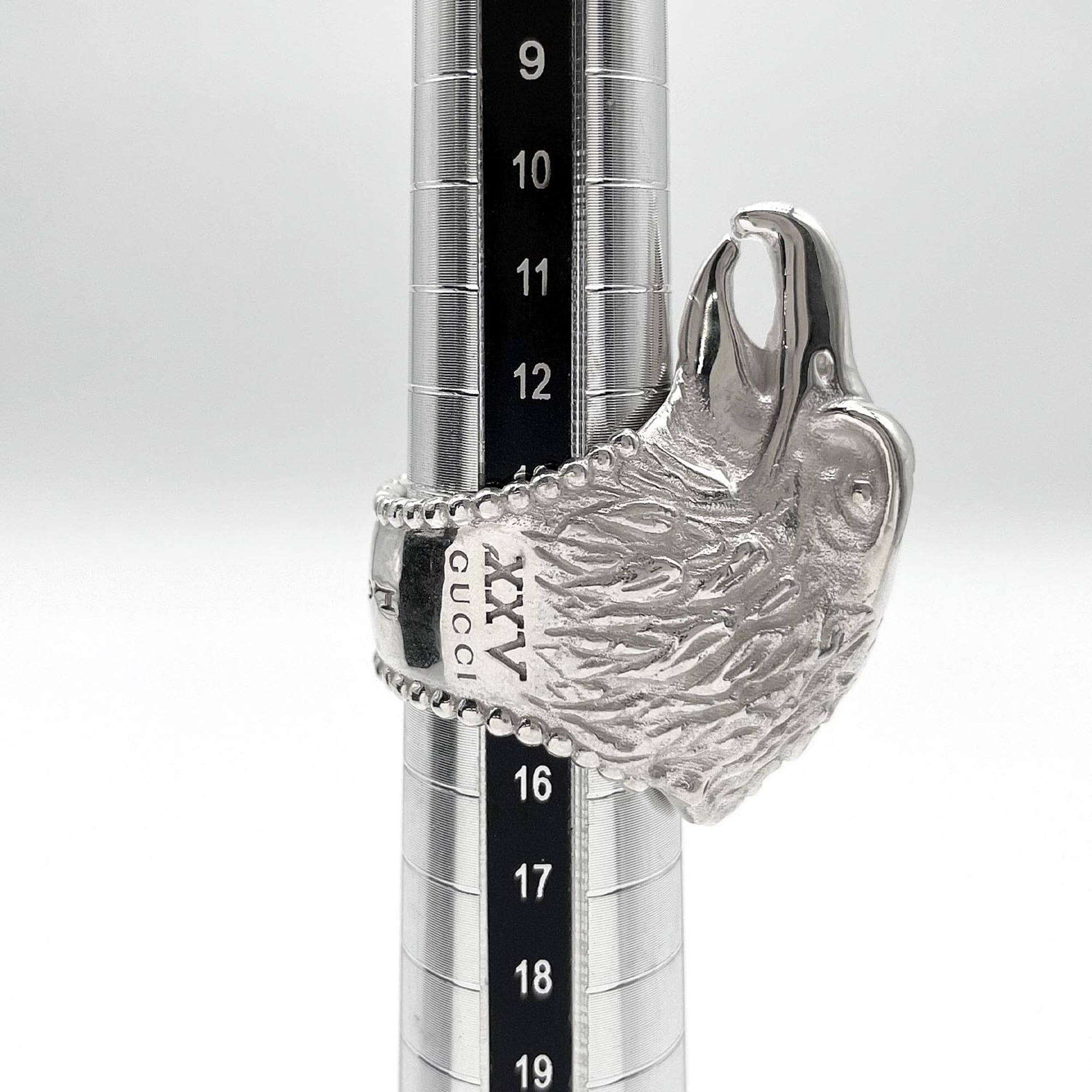 GUCCI Anger Forest Eagle Ring, SV925, 7791, Silver, Men's — Like New