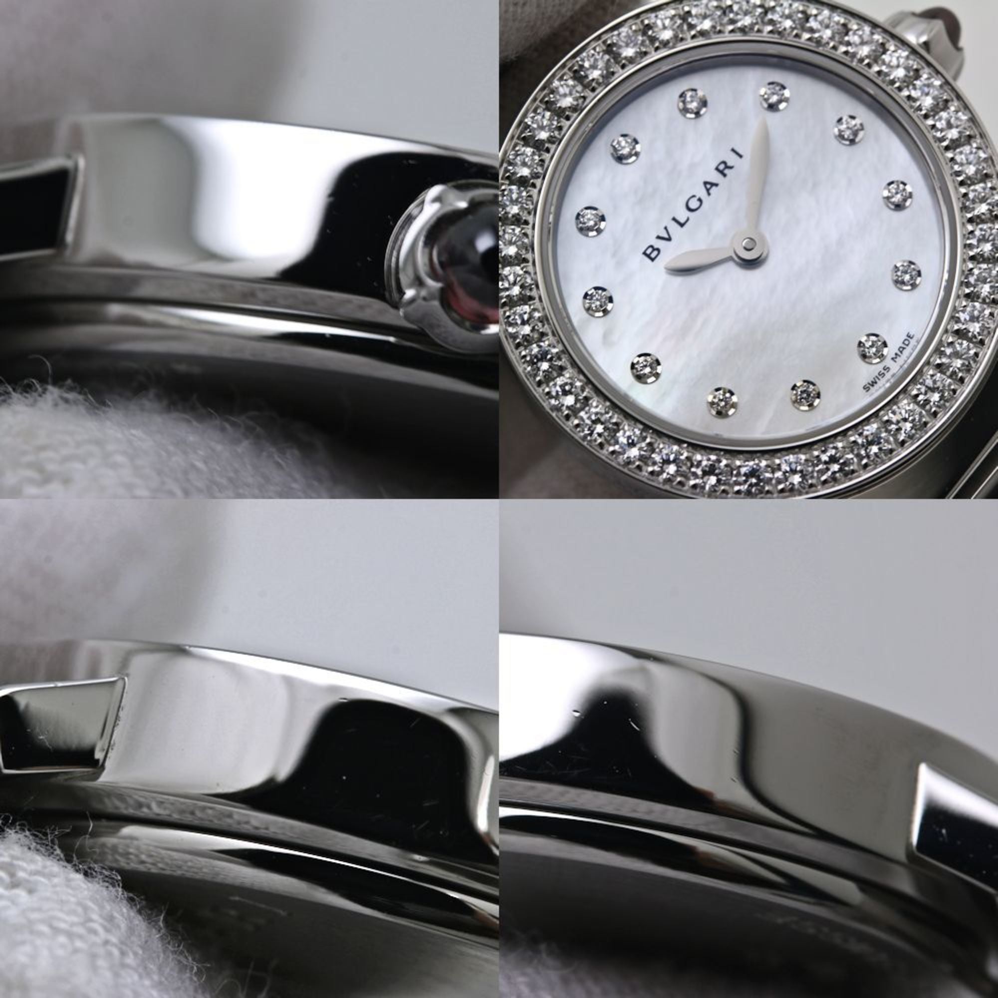 BVLGARI Women's Stainless Steel Watch with 12 Diamond Bezel (BBL26WSDS BBL26S 102374) 40086 — Very Good