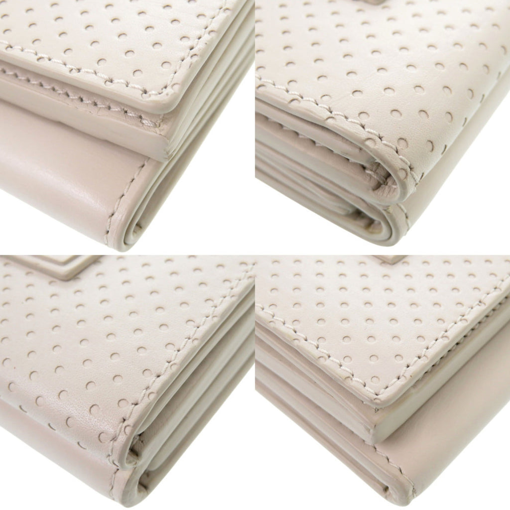 Like new Bottega Veneta Leggero Compact Wallet 515385 in calfskin BIANCO MIST ivory tri-fold wallet 2084 BOTTEGAVENETA