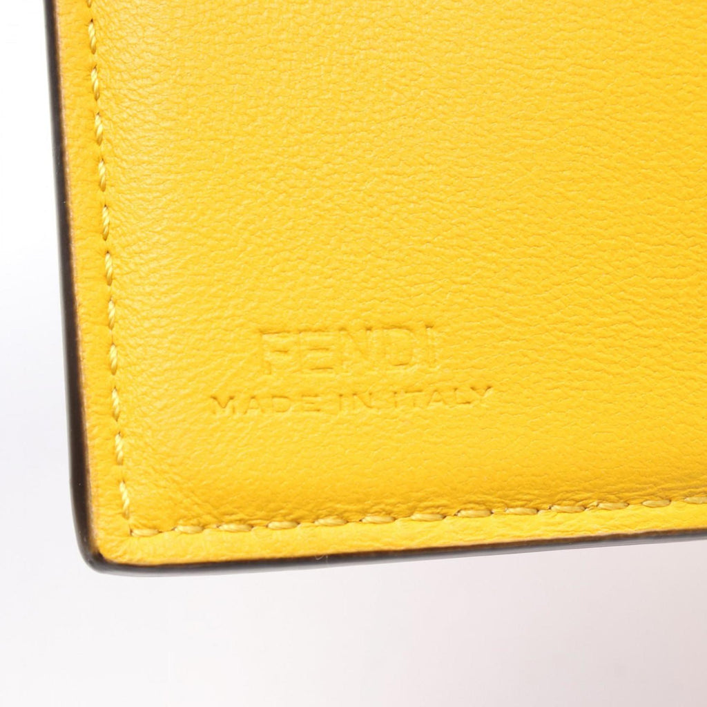 Fendi Baguette Micro Tri-fold Wallet, Leather, Women's, Yellow
