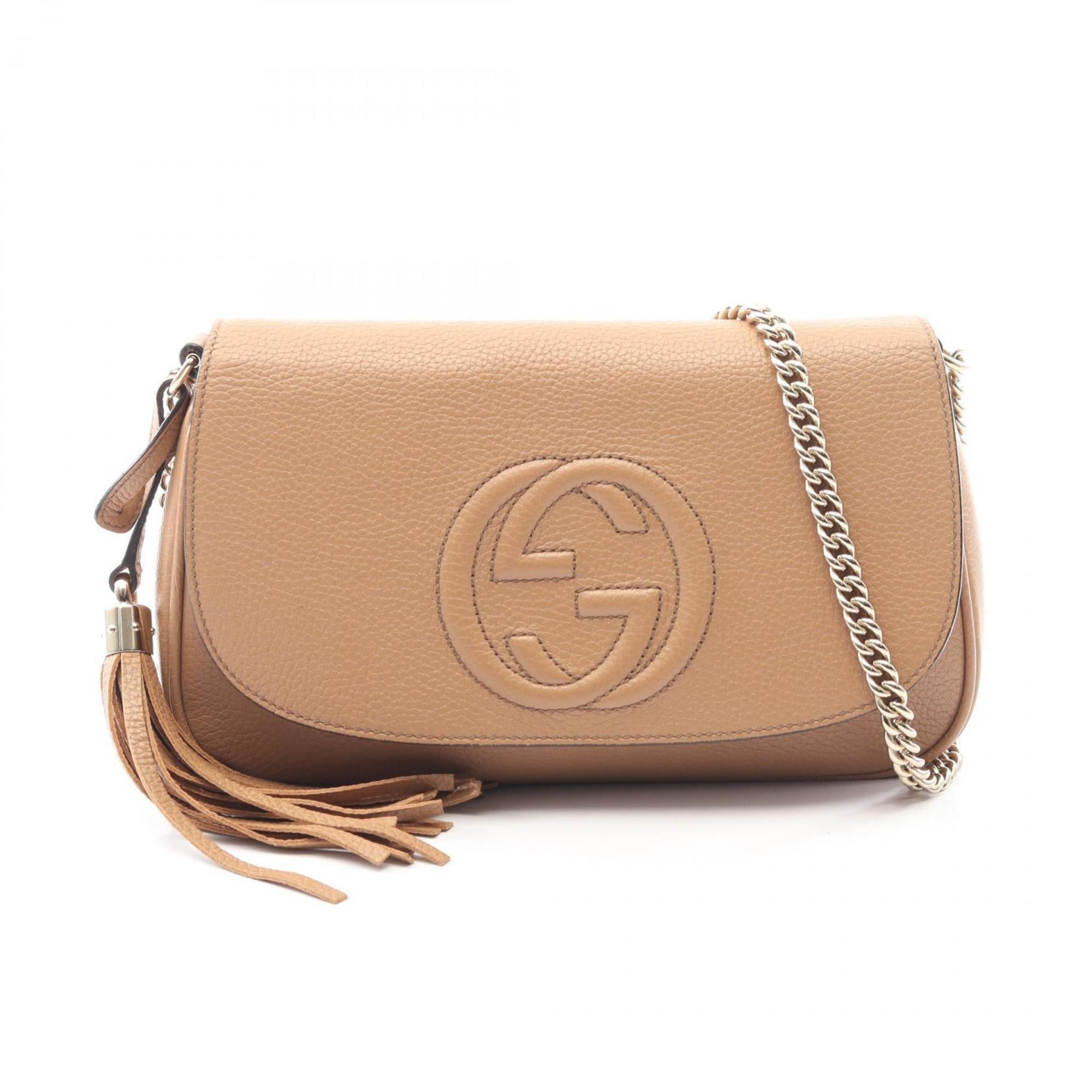 Gucci Soho Interlocking G Shoulder Bag/Handbag in Brown Leather (536224)