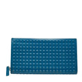 Balenciaga Grid Wallet, Long Wallet with Round Zipper, 298821, Blue Leather, Women's, BALENCIAGA