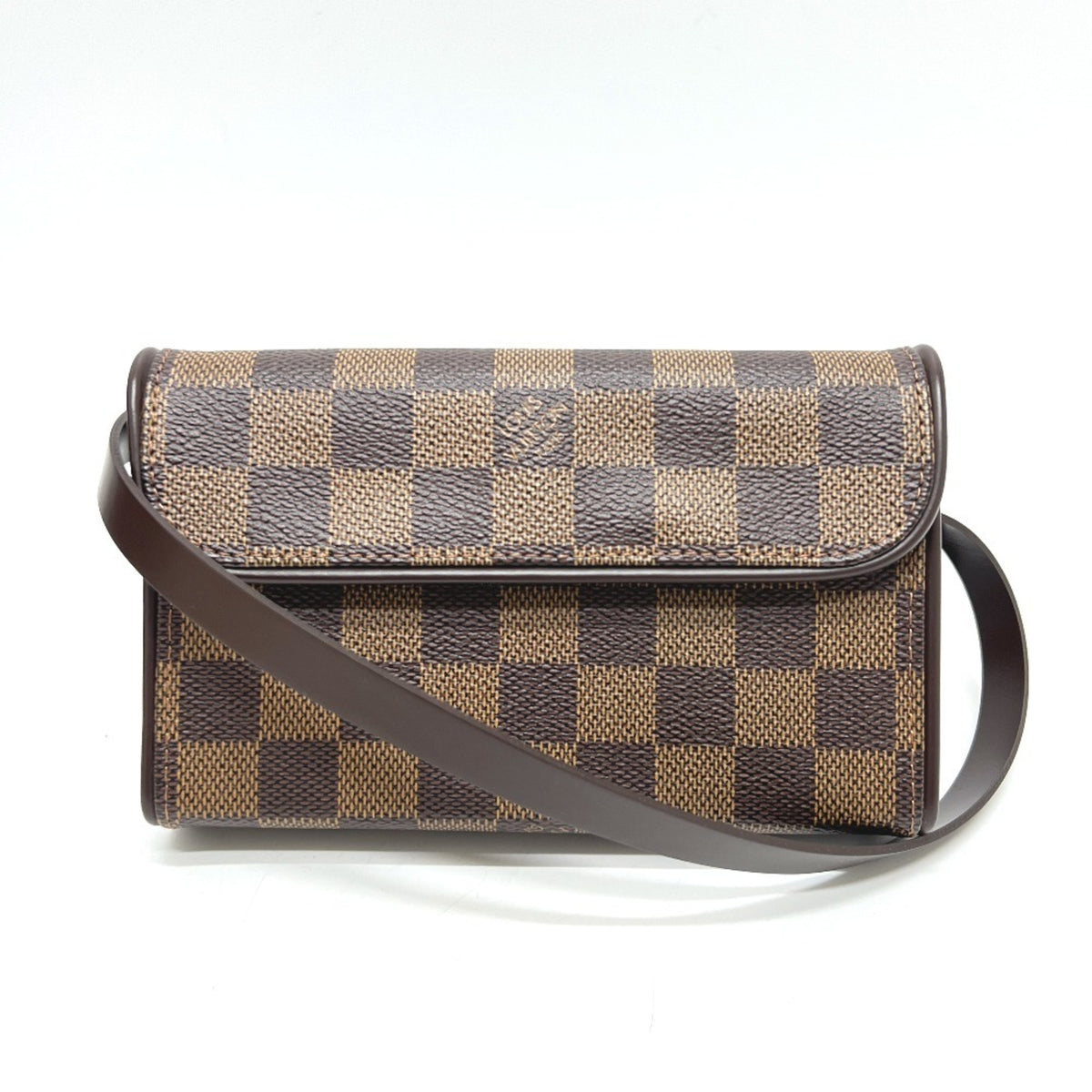 LOUIS VUITTON Florentine Pochette N51856, Special Order Order, Women's, Damier Canvas, Ebene Brown — Like New
