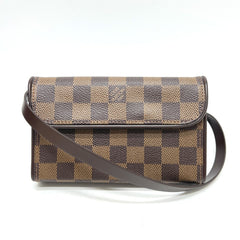 LOUIS VUITTON Florentine Pochette N51856, Special Order Order, Women's, Damier Canvas, Ebene Brown — Like New
