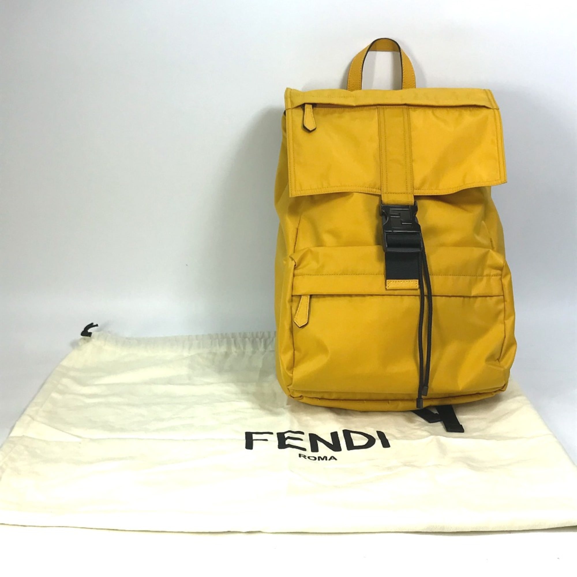 Fendi 7VZ066 backpack bag Backpack yellow — Like New