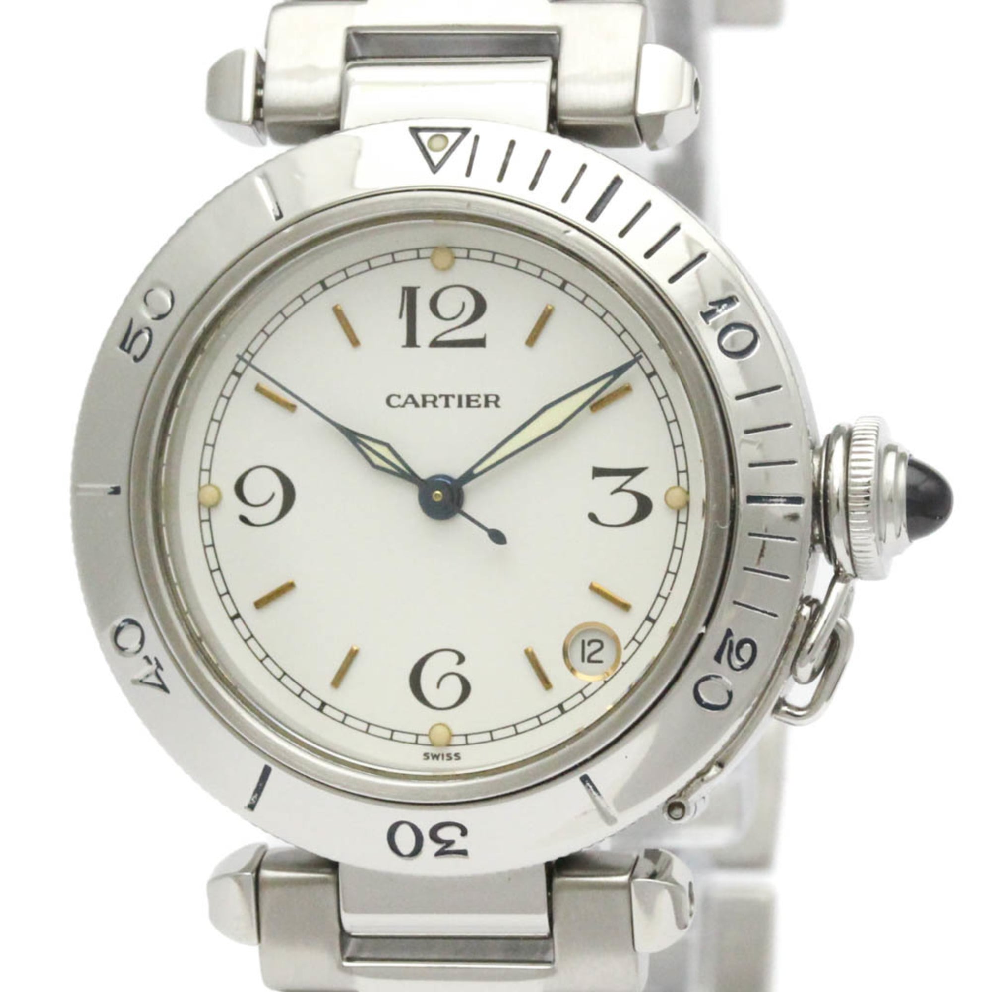 CARTIER Pasha Original Steel Automatic Unisex Watch W31007H2 Polished — Very Good