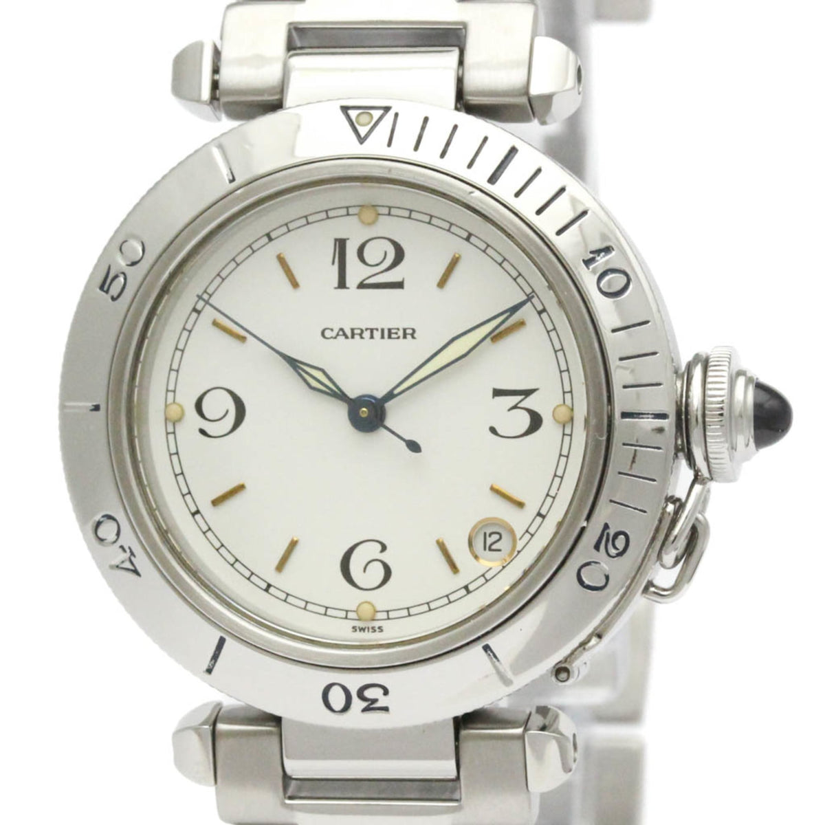 CARTIER Pasha Original Steel Automatic Unisex Watch W31007H2 Polished — Very Good